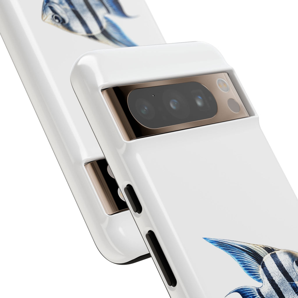 Angelfish Tough Phone Case – Durable Protective Case with Blue Tropical Fish Design