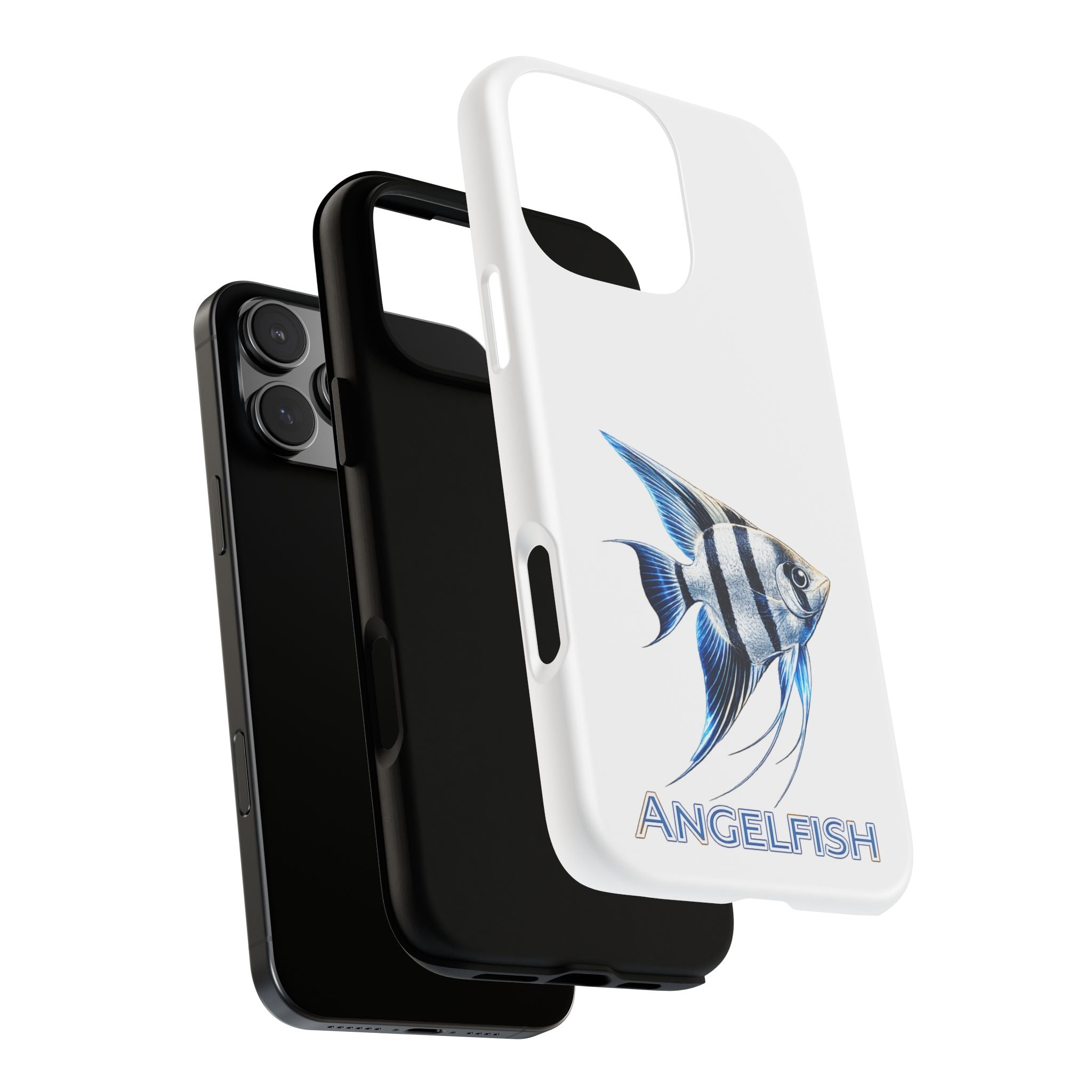 Angelfish Tough Phone Case – Durable Protective Case with Blue Tropical Fish Design