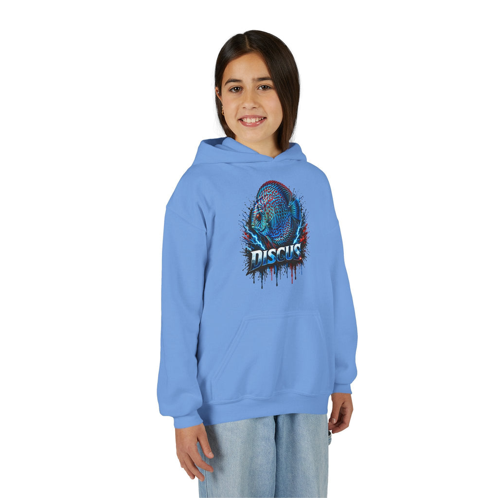 Youth Hoodie — Colorful Discus Fish Graphic Pullover