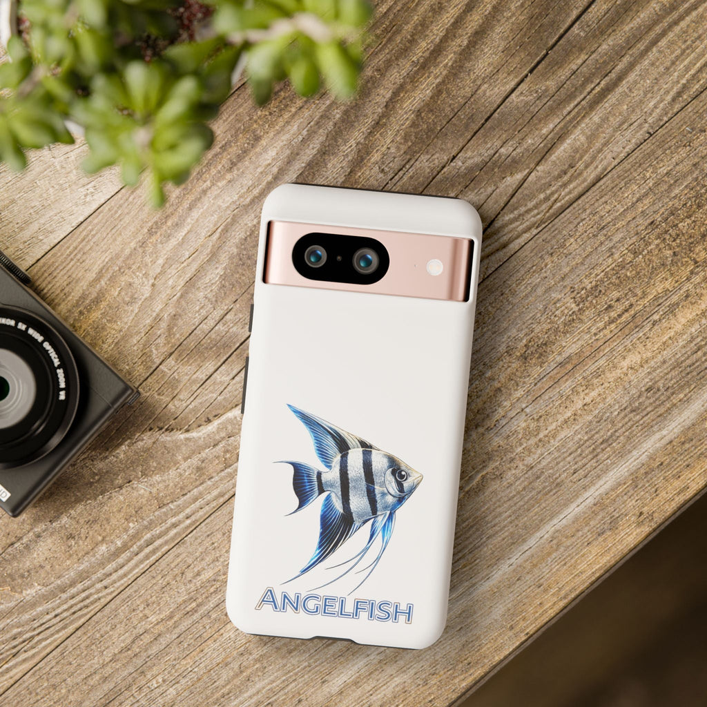 Angelfish Tough Phone Case – Durable Protective Case with Blue Tropical Fish Design