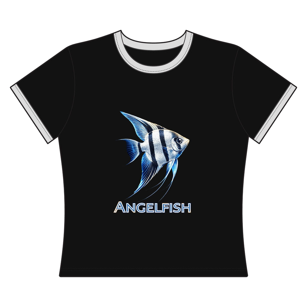 Angelfish Graphic Tee — Women's Retro Ringer Shirt