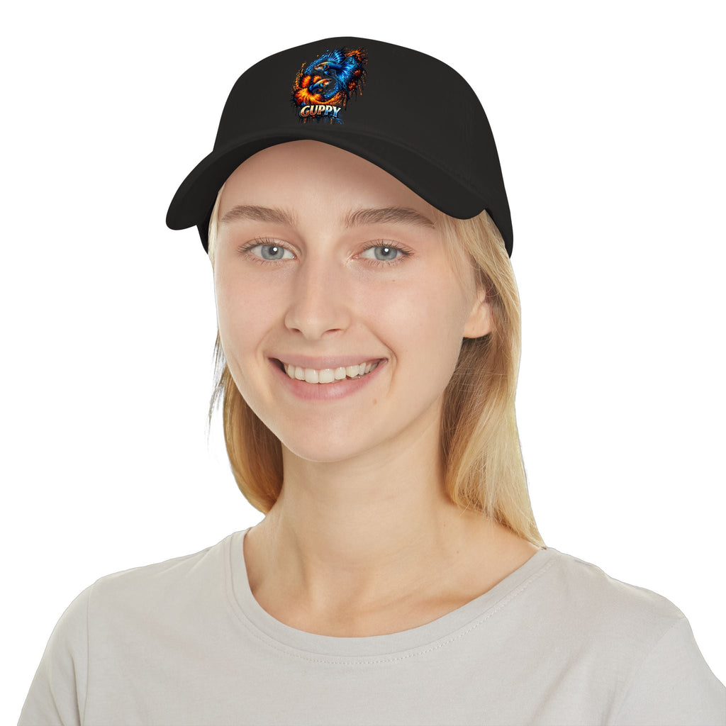Low Profile Cap — Colorful Grunge Fish 'Guppy' Embroidered Hat