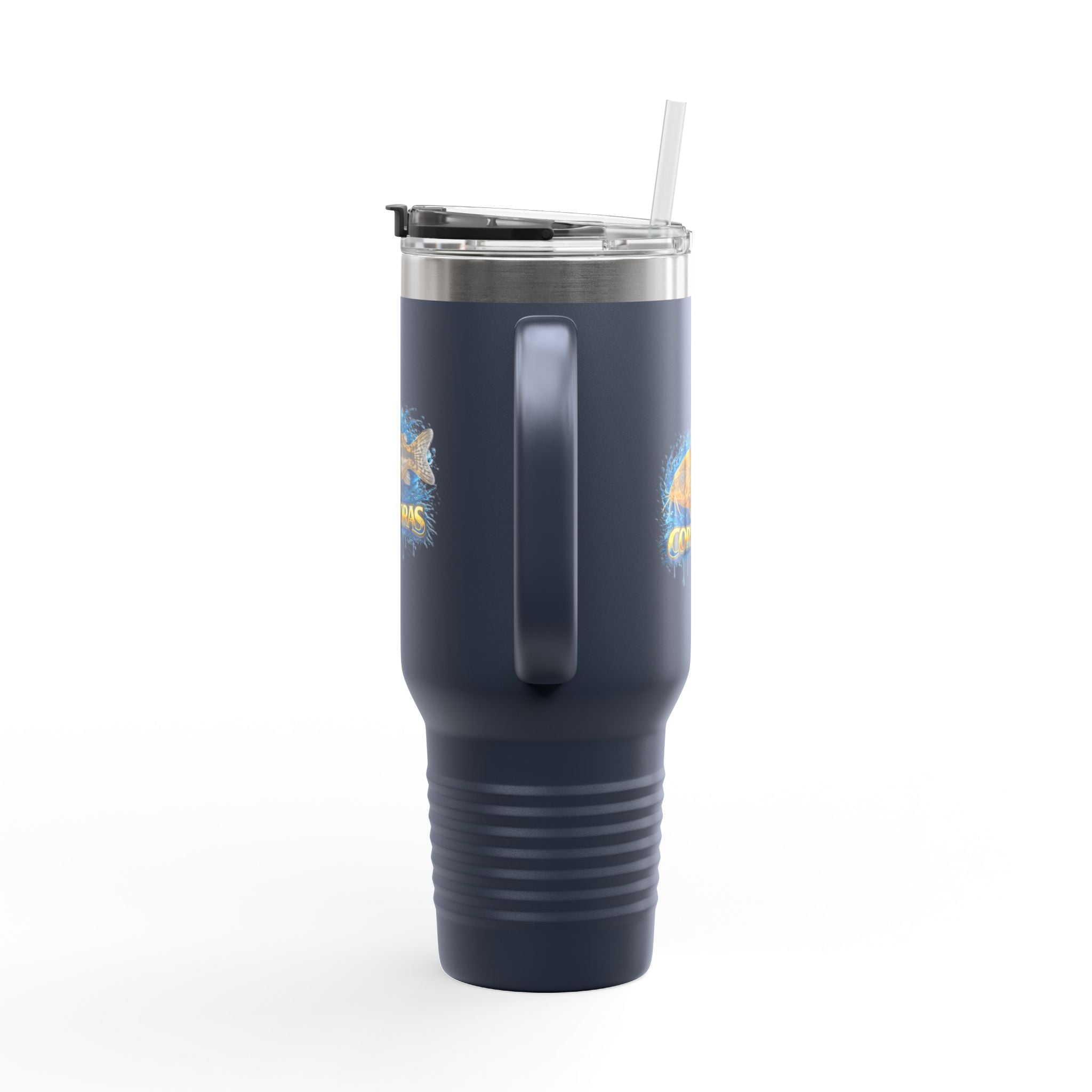 Corydoras Fish 40oz Insulated Travel Mug — Fishing Aquarium Lover Tumbler
