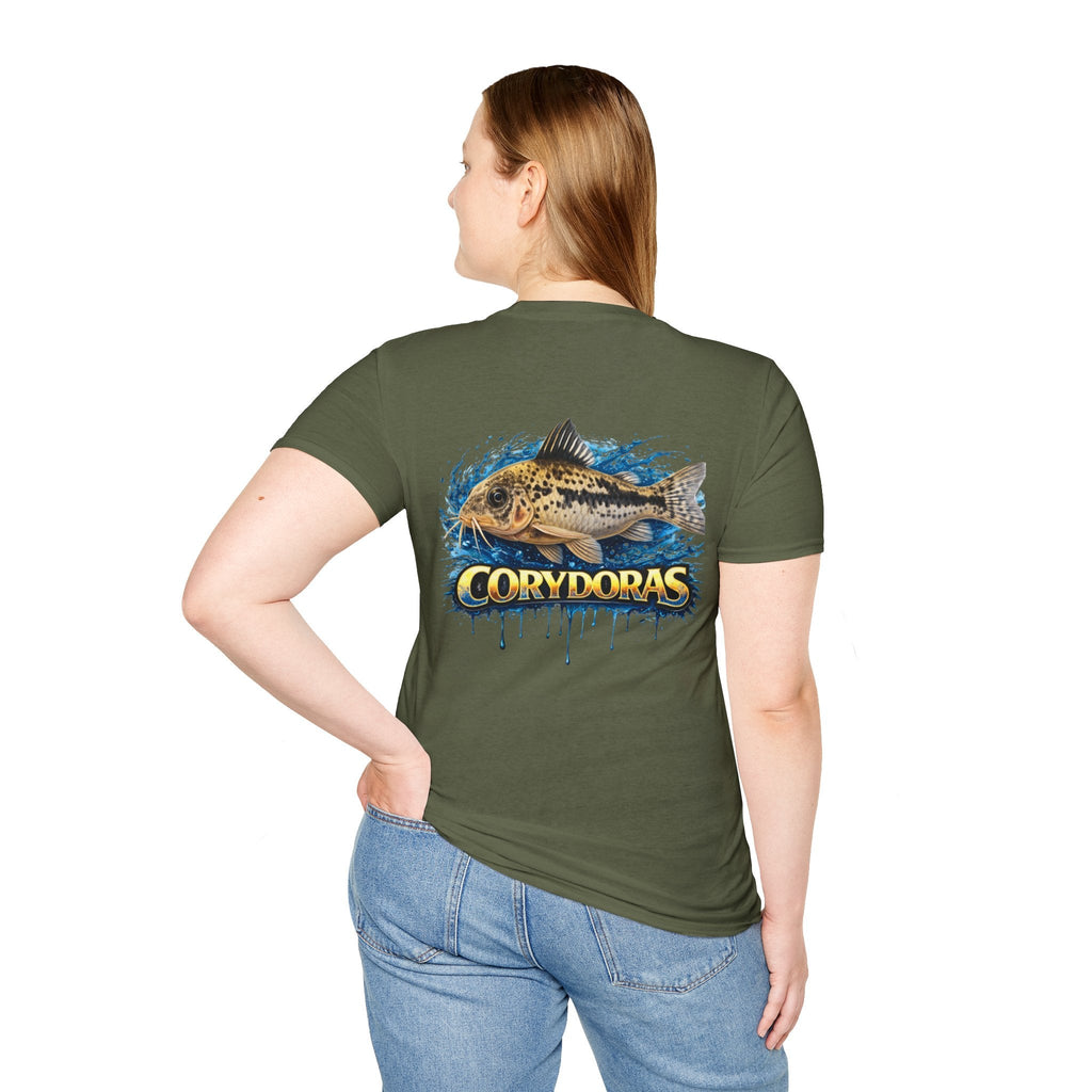 Corydoras Fish T-Shirt — Aquarium Catfish Tee with Splash Graphic