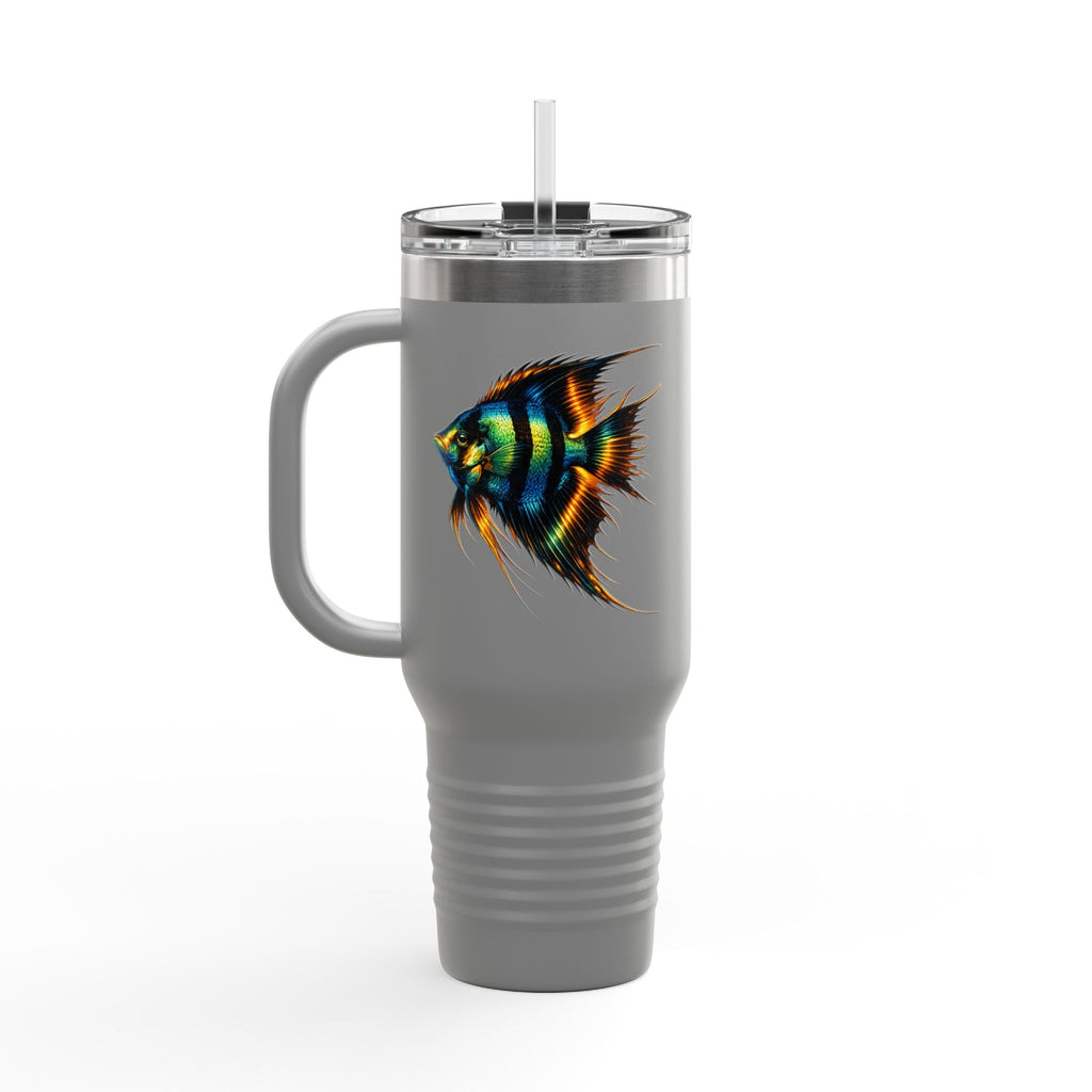 40oz Insulated Travel Mug — Colorful Aquarium Angelfish Stainless Steel Tumbler