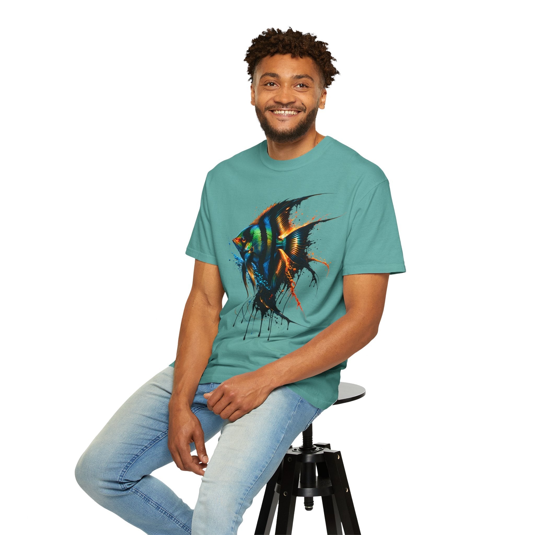 Vibrant Drip Angelfish Graphic Tee