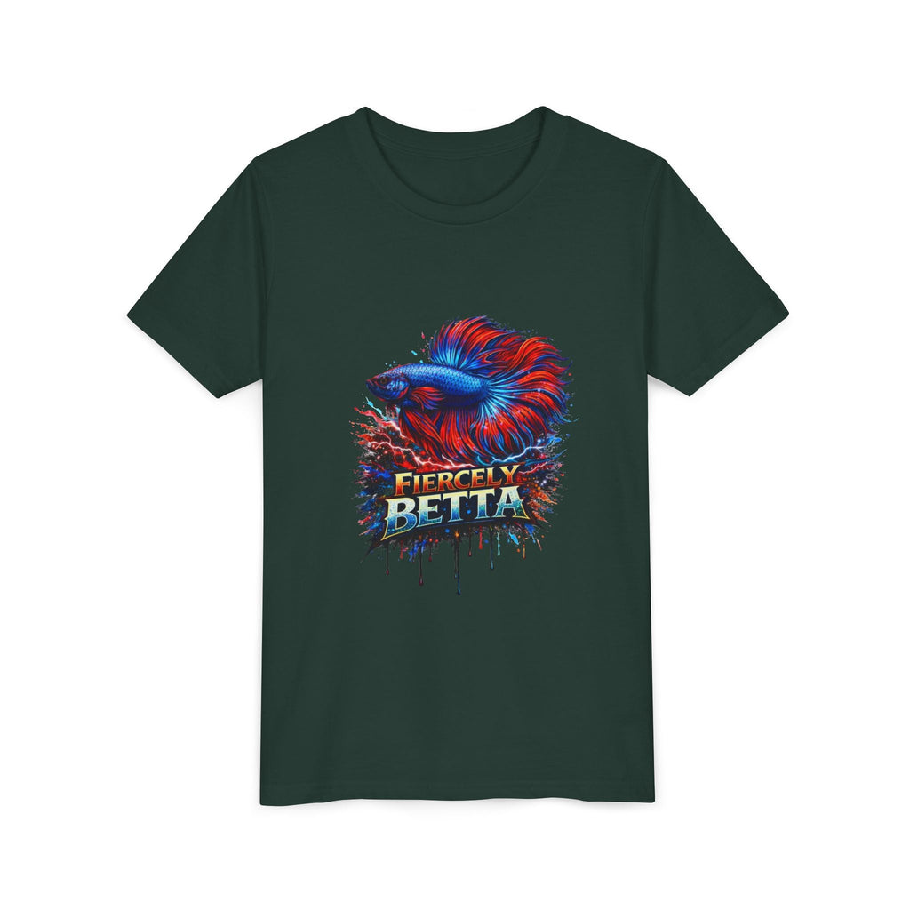 Fiercely Betta Youth Tee - Colorful Betta Fish Graphic Shirt