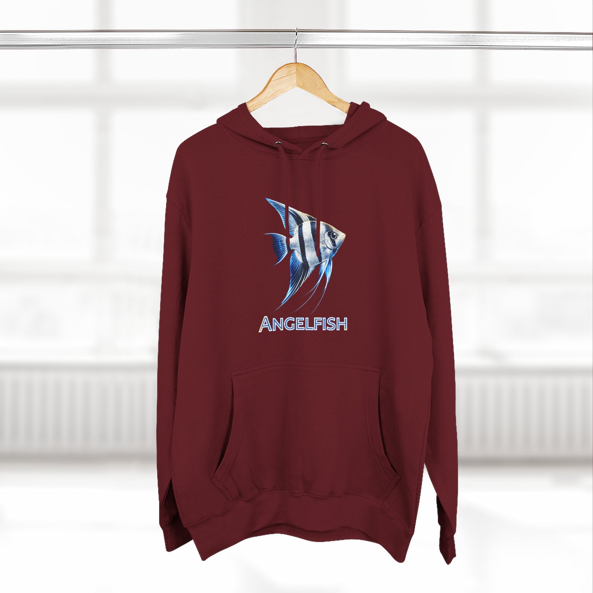 Angelfish Graphic Hoodie — Blue Aquarium Fish Pullover