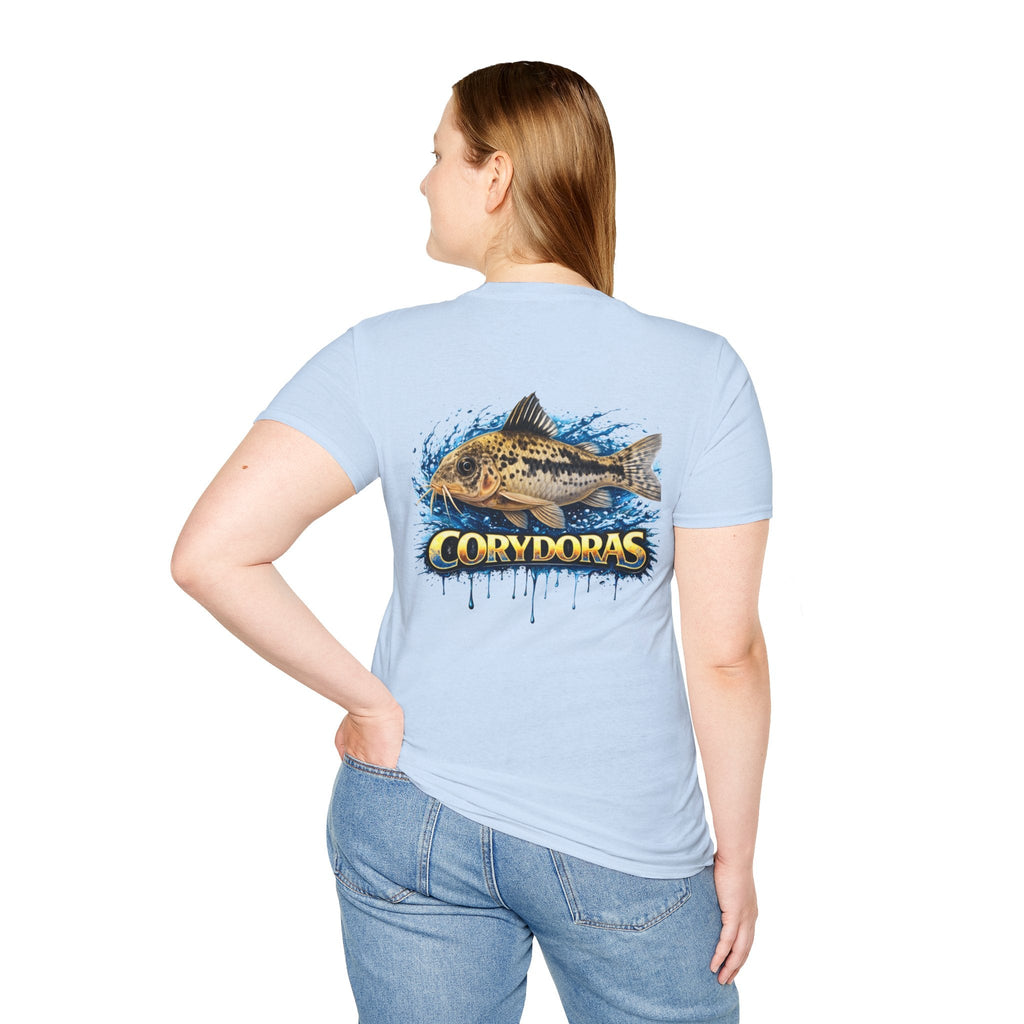 Corydoras Fish T-Shirt — Aquarium Catfish Tee with Splash Graphic