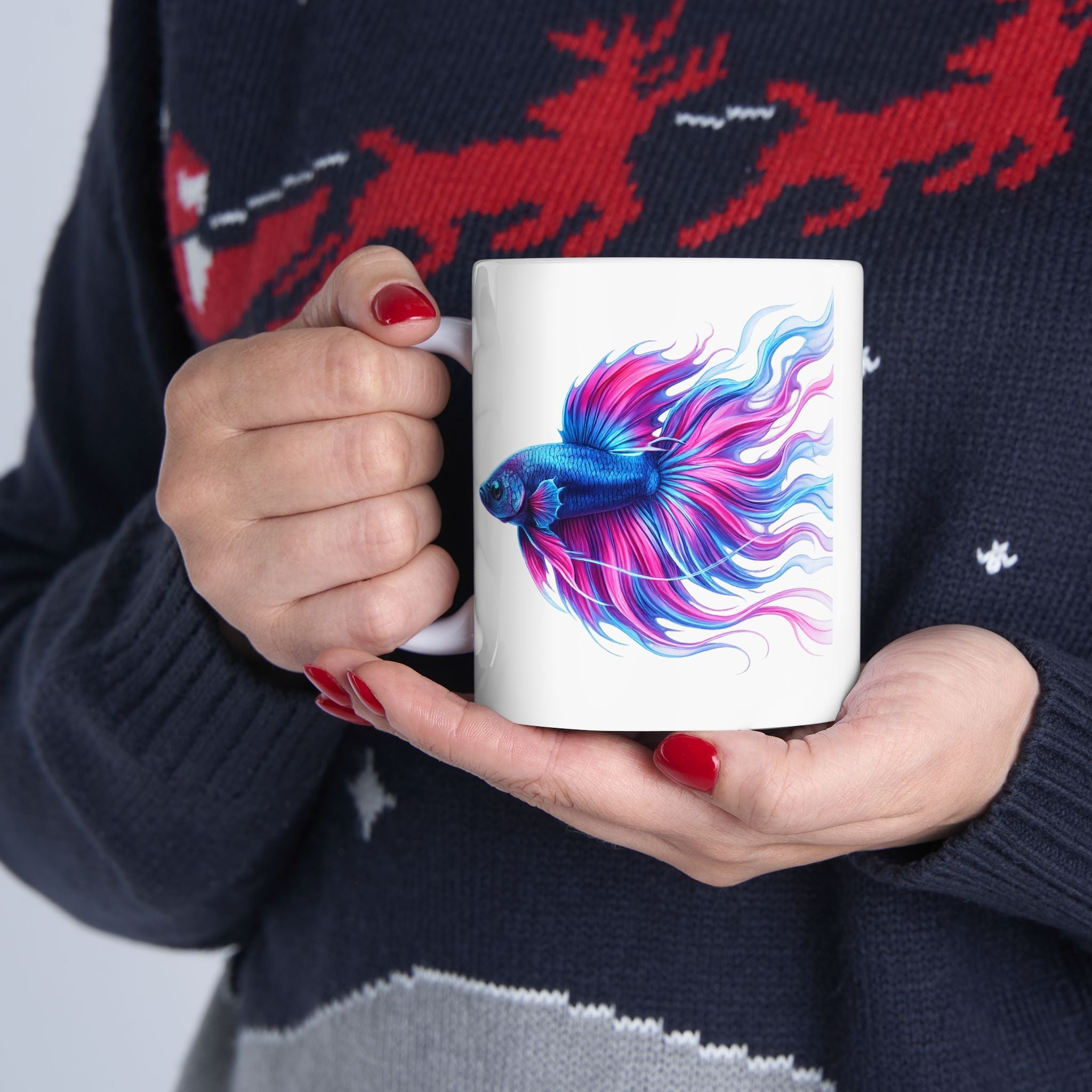 Electric Paint Betta Ceramic Mug