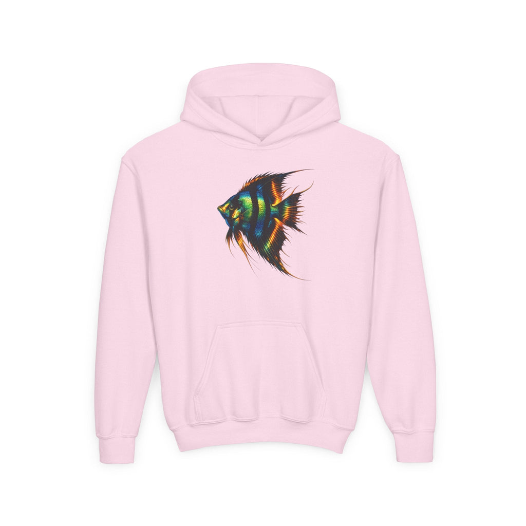 Youth Angelfish Hoodie - Colorful Aquarium Fish Graphic Sweatshirt