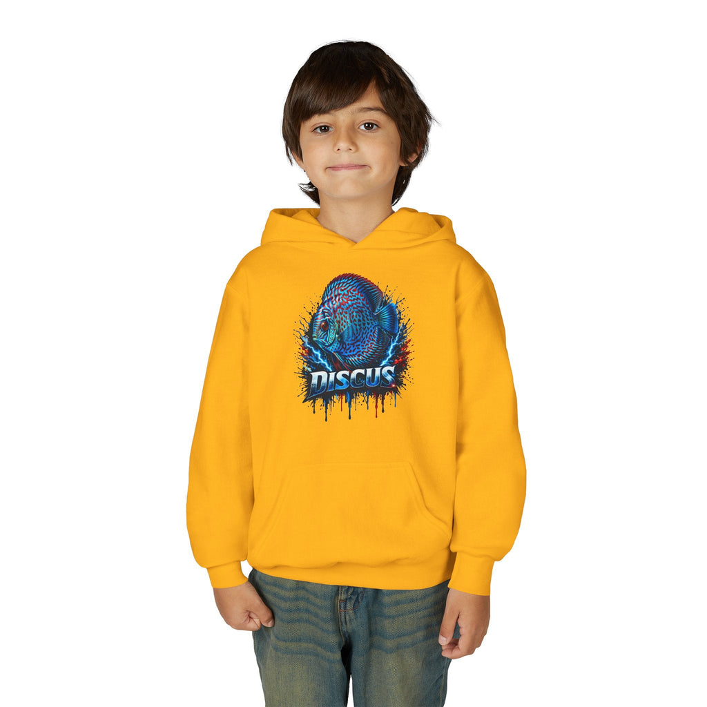 Youth Hoodie — Colorful Discus Fish Graphic Pullover