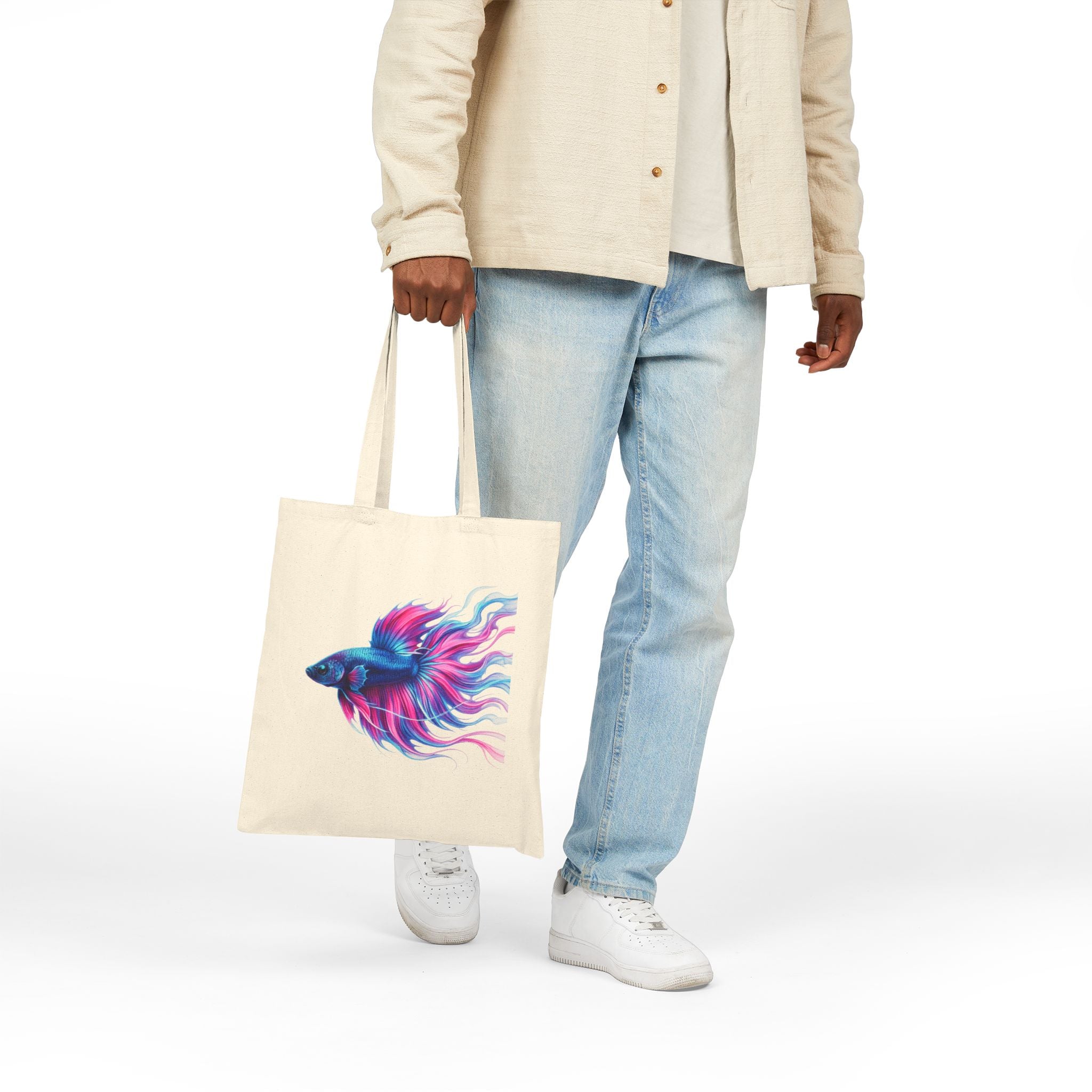 Electric Paint Betta Canvas Tote Bag