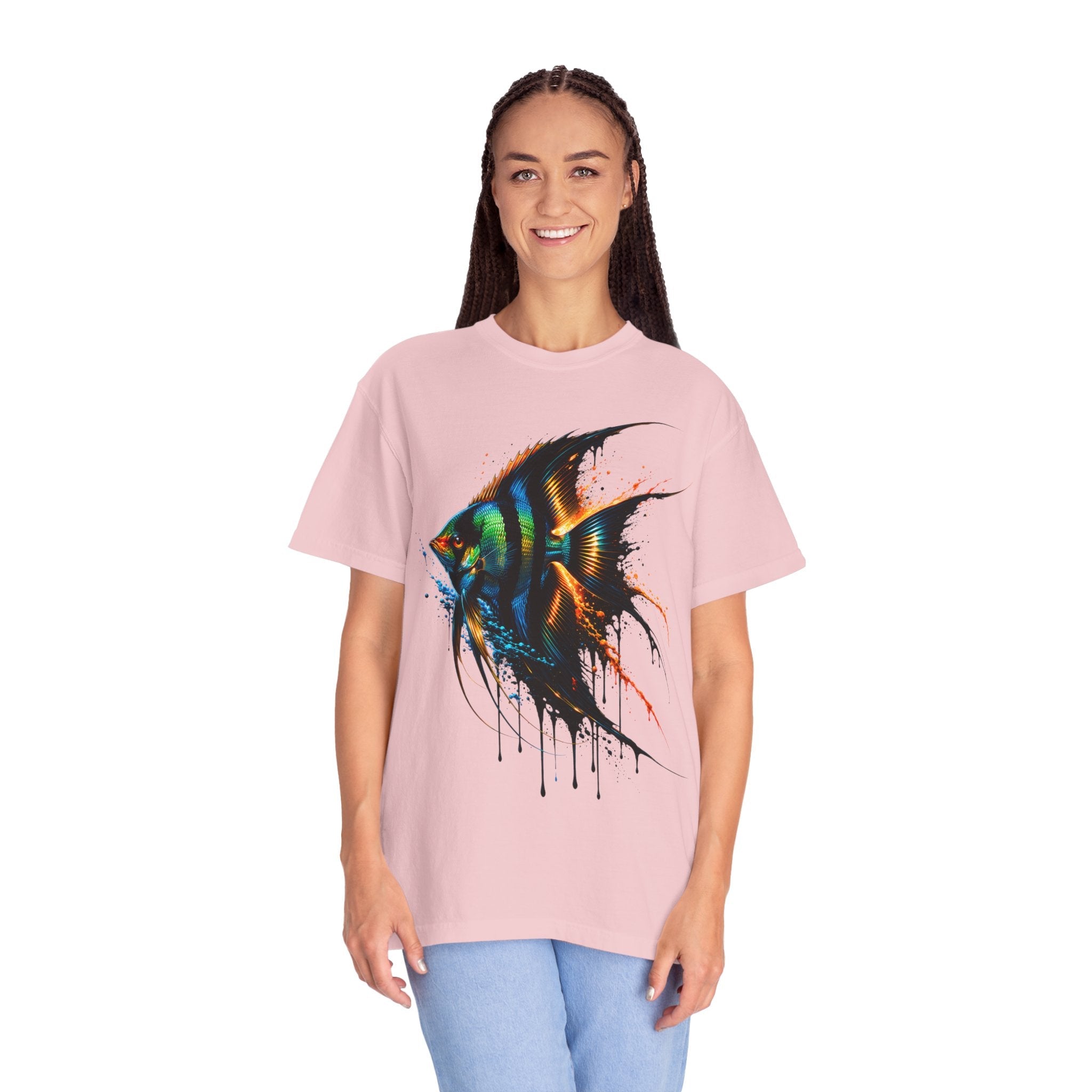Vibrant Drip Angelfish Graphic Tee