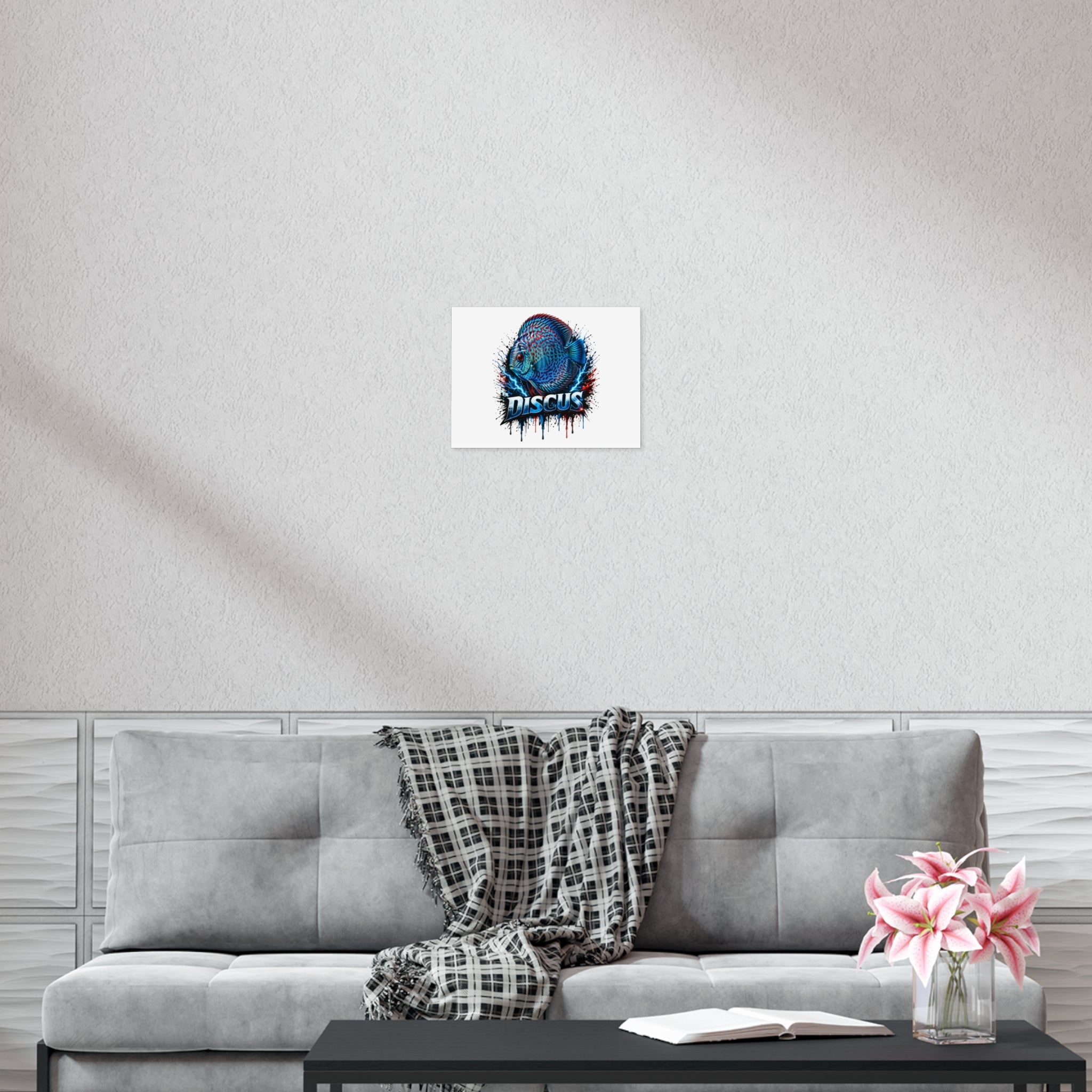 Discus Fish Poster — Vibrant Blue Aquarium Art Print