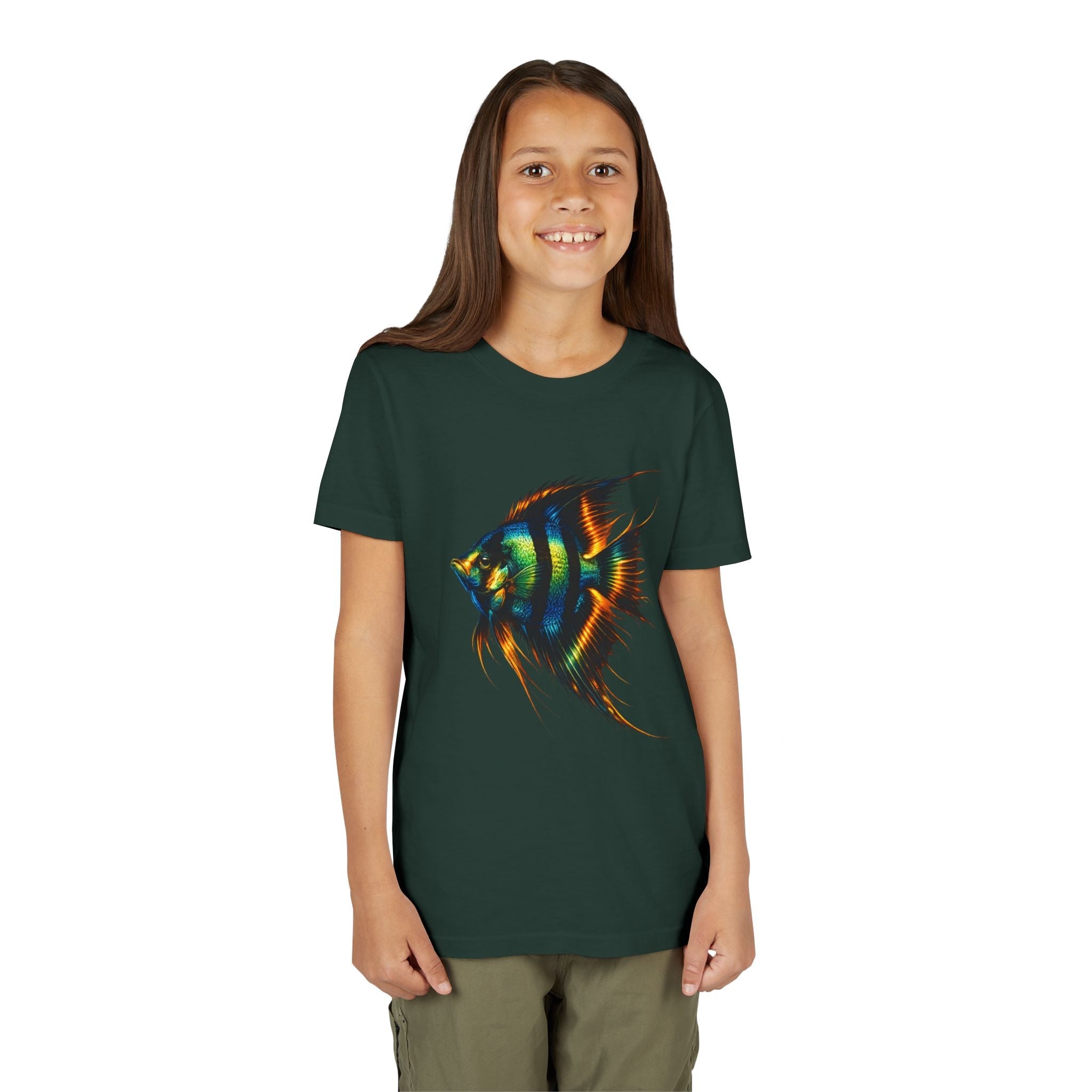 Angelfish Youth Tee – Colorful Aquarium Fish Graphic Shirt for Kids