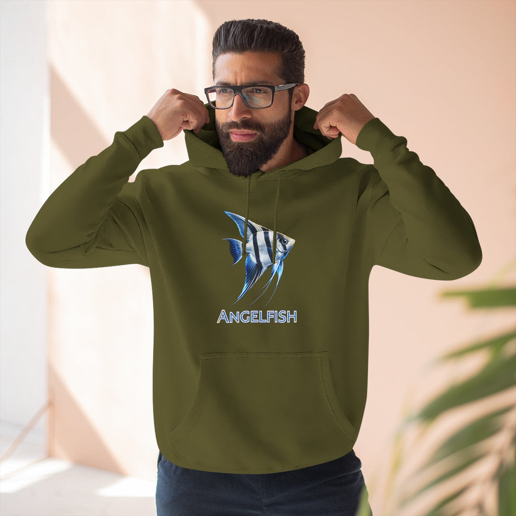 Angelfish Graphic Hoodie — Blue Aquarium Fish Pullover