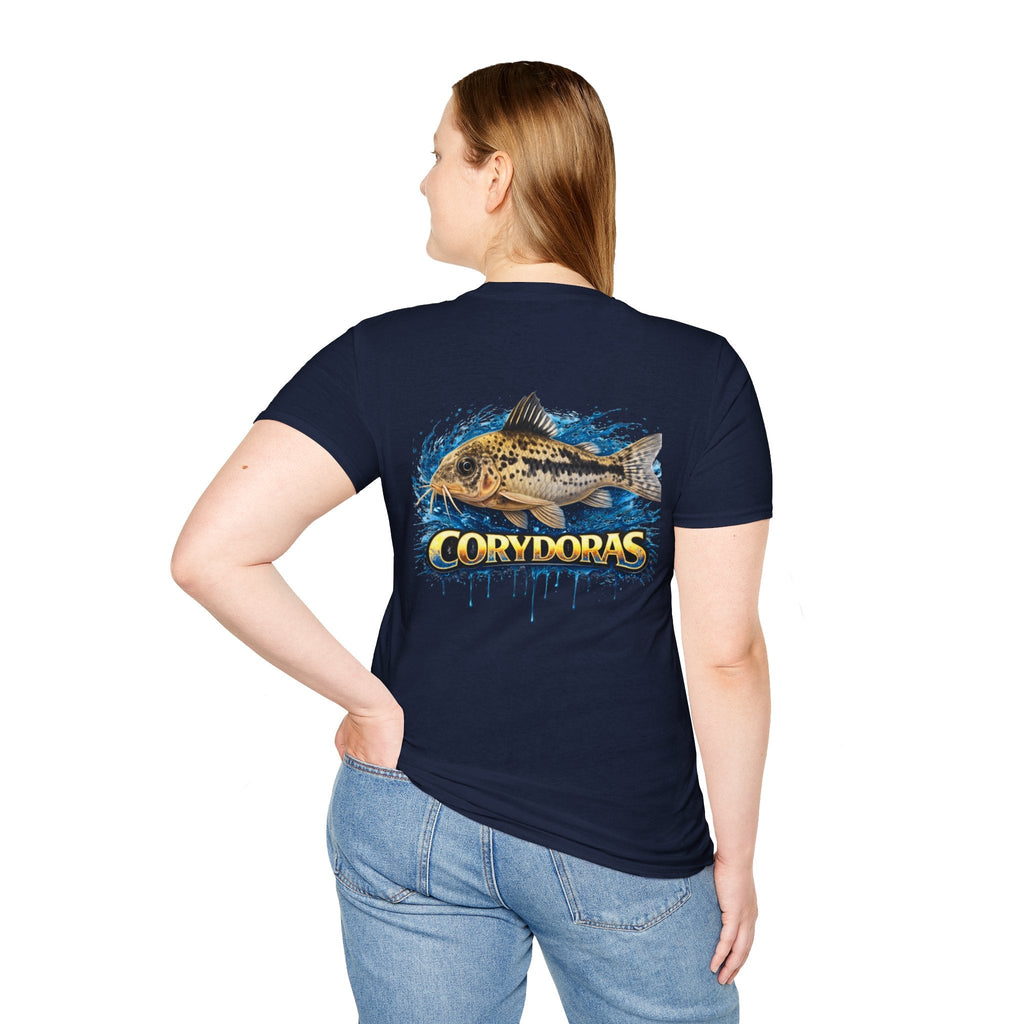 Corydoras Fish T-Shirt — Aquarium Catfish Tee with Splash Graphic