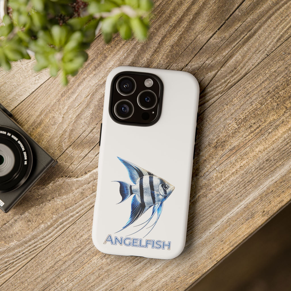 Angelfish Tough Phone Case – Durable Protective Case with Blue Tropical Fish Design