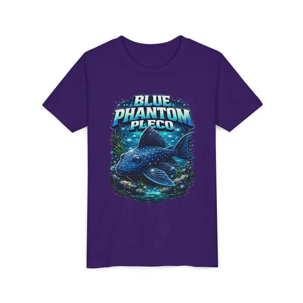 Blue Phantom Pleco Youth Tee – Kids Fish Aquarium T-Shirt