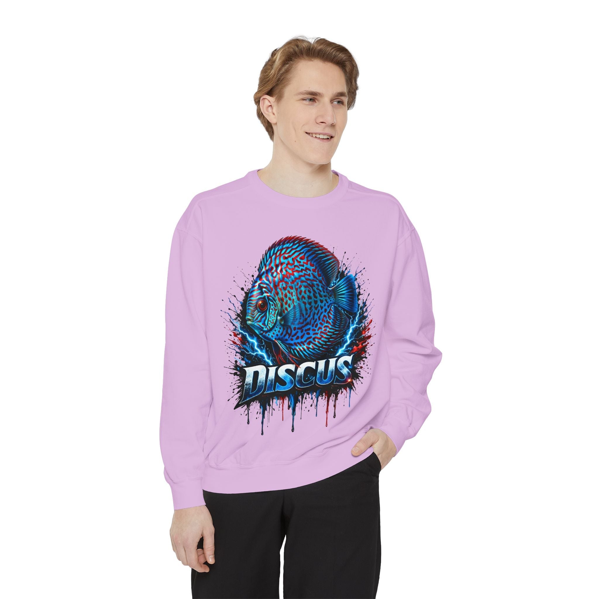 Discus Fish Graphic Sweatshirt — Vibrant Aquarium Lover Crewneck