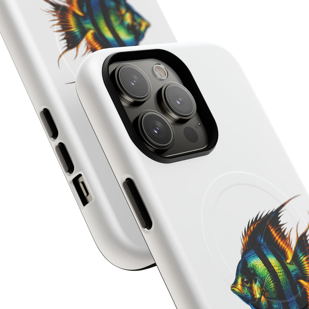 Angelfish Art Tough Magnetic Phone Case — Colorful Aquarium Fish iPhone Cover
