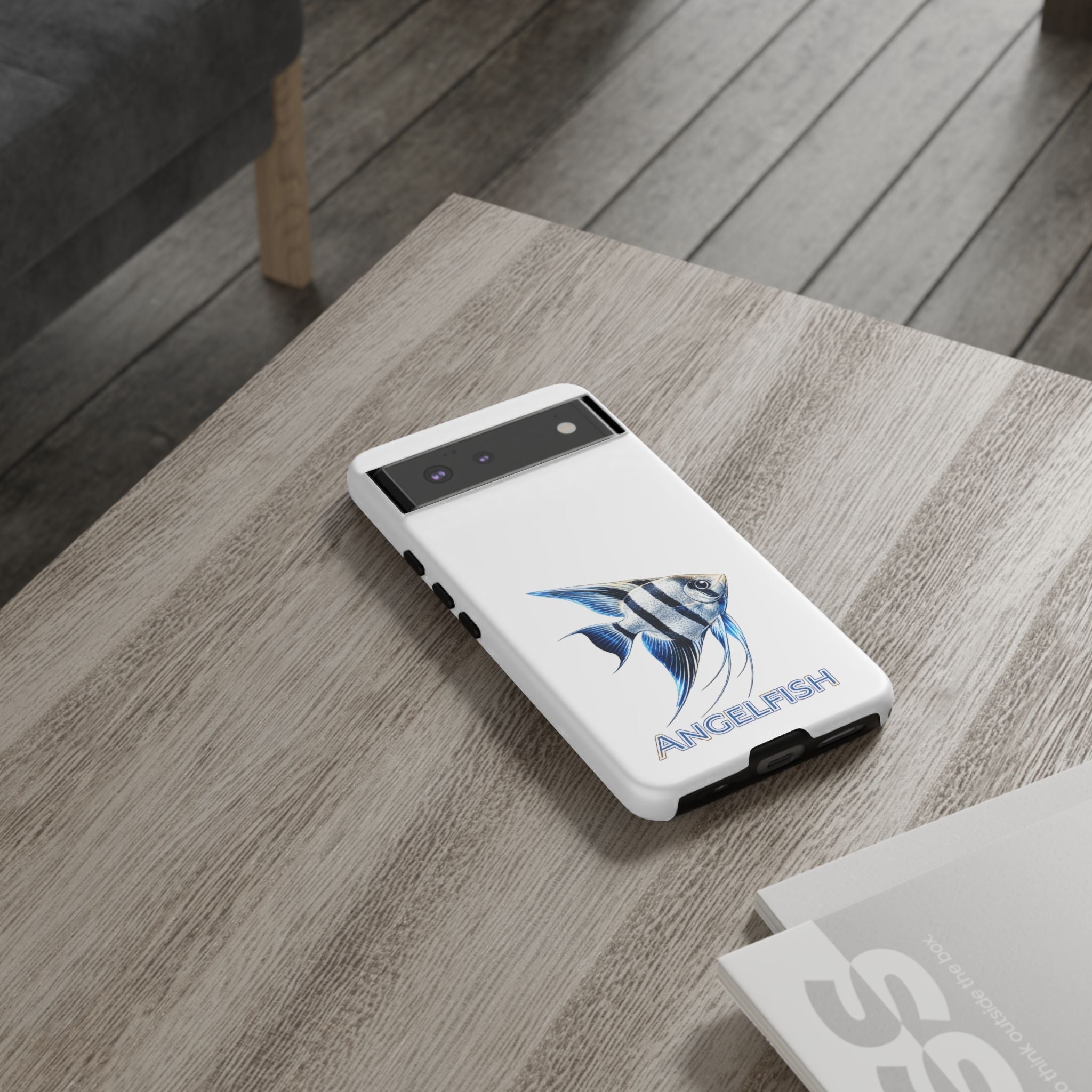 Angelfish Tough Phone Case – Durable Protective Case with Blue Tropical Fish Design