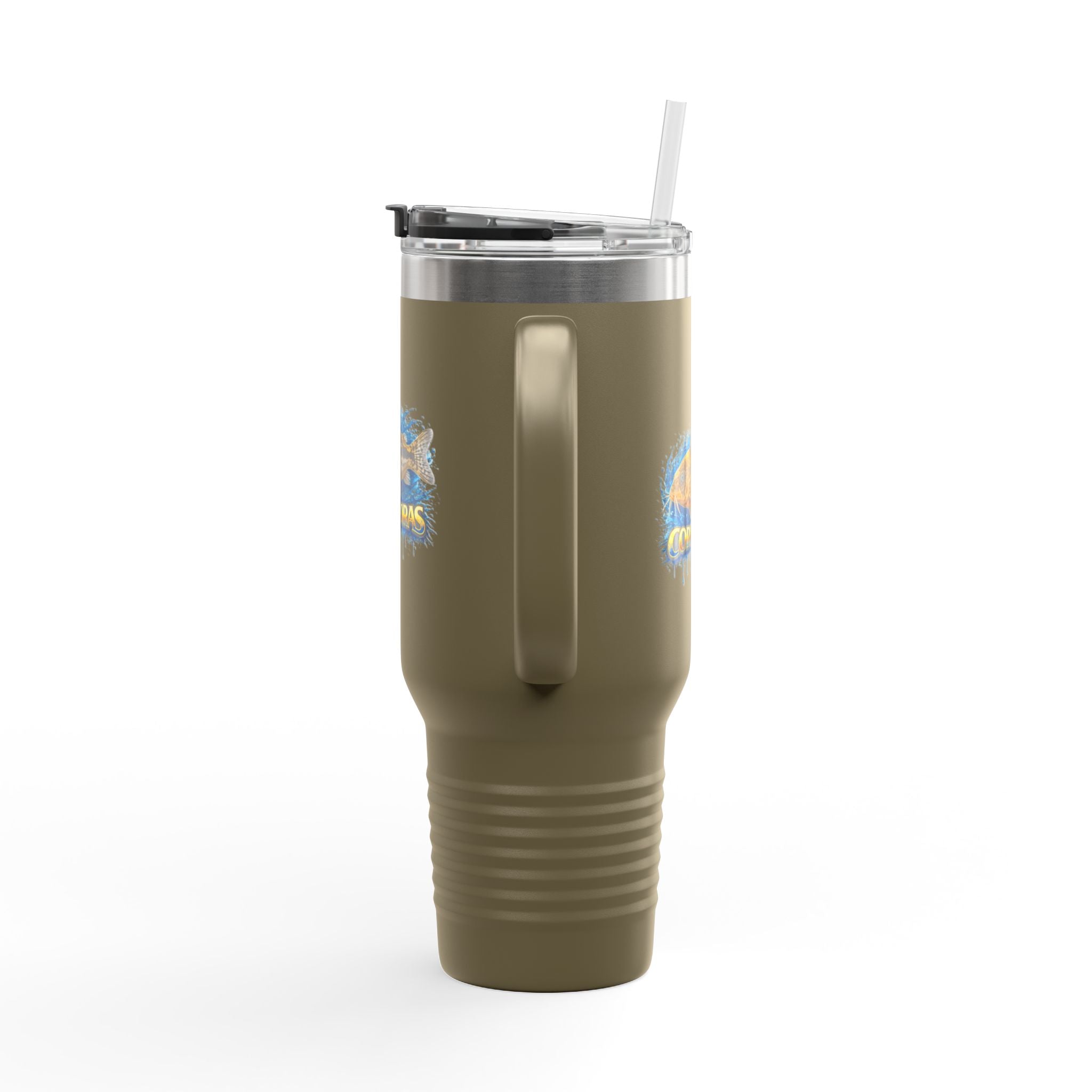 Corydoras Fish 40oz Insulated Travel Mug — Fishing Aquarium Lover Tumbler