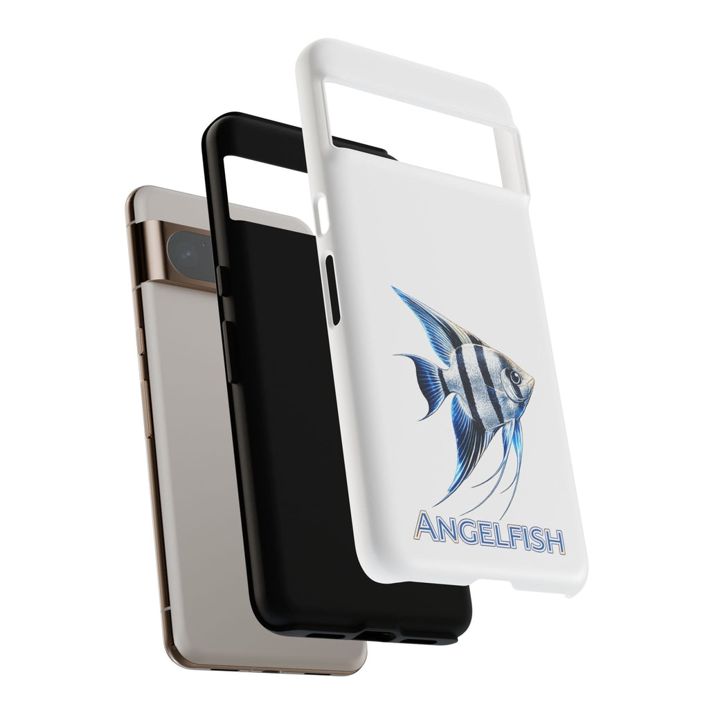 Angelfish Tough Phone Case – Durable Protective Case with Blue Tropical Fish Design