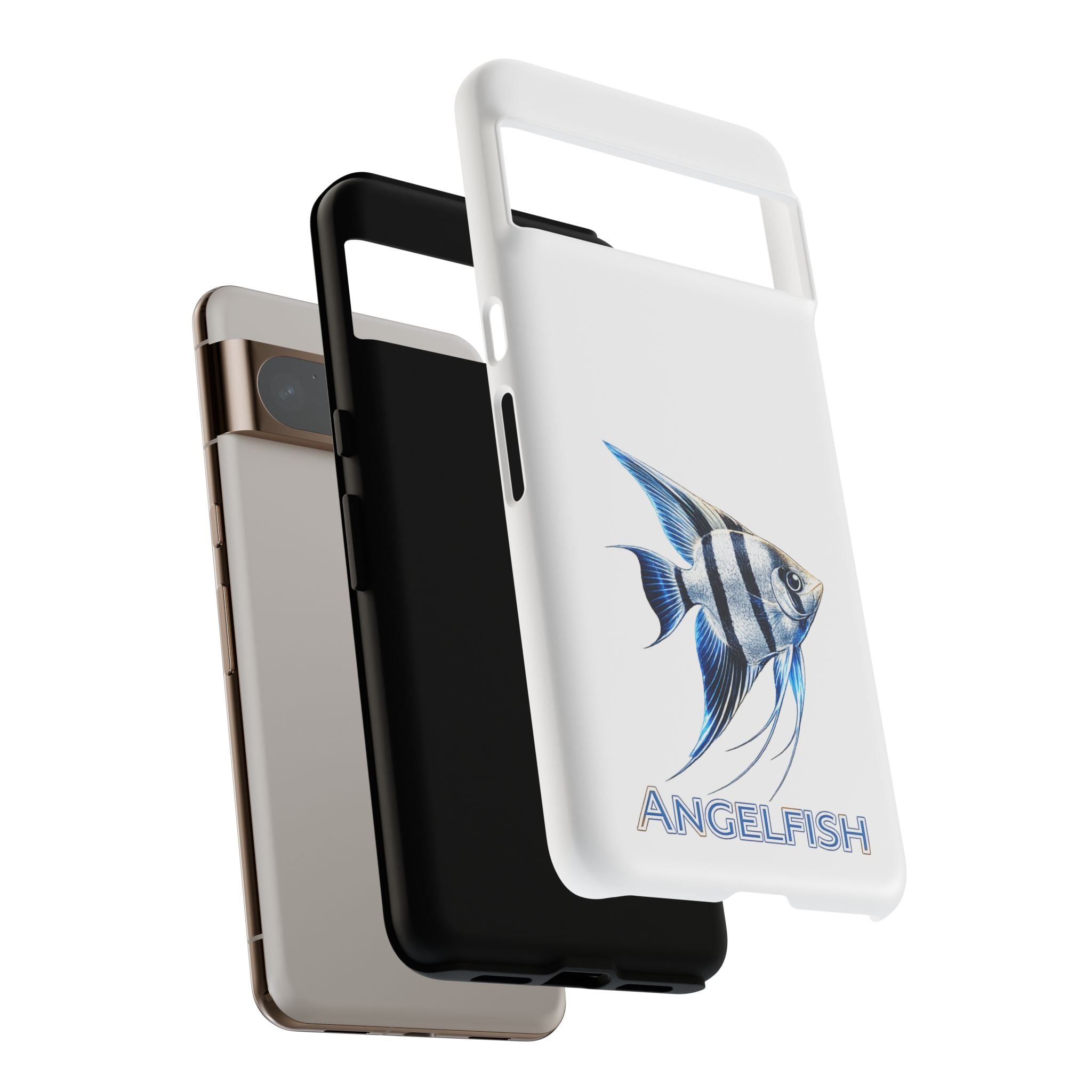 Angelfish Tough Phone Case – Durable Protective Case with Blue Tropical Fish Design