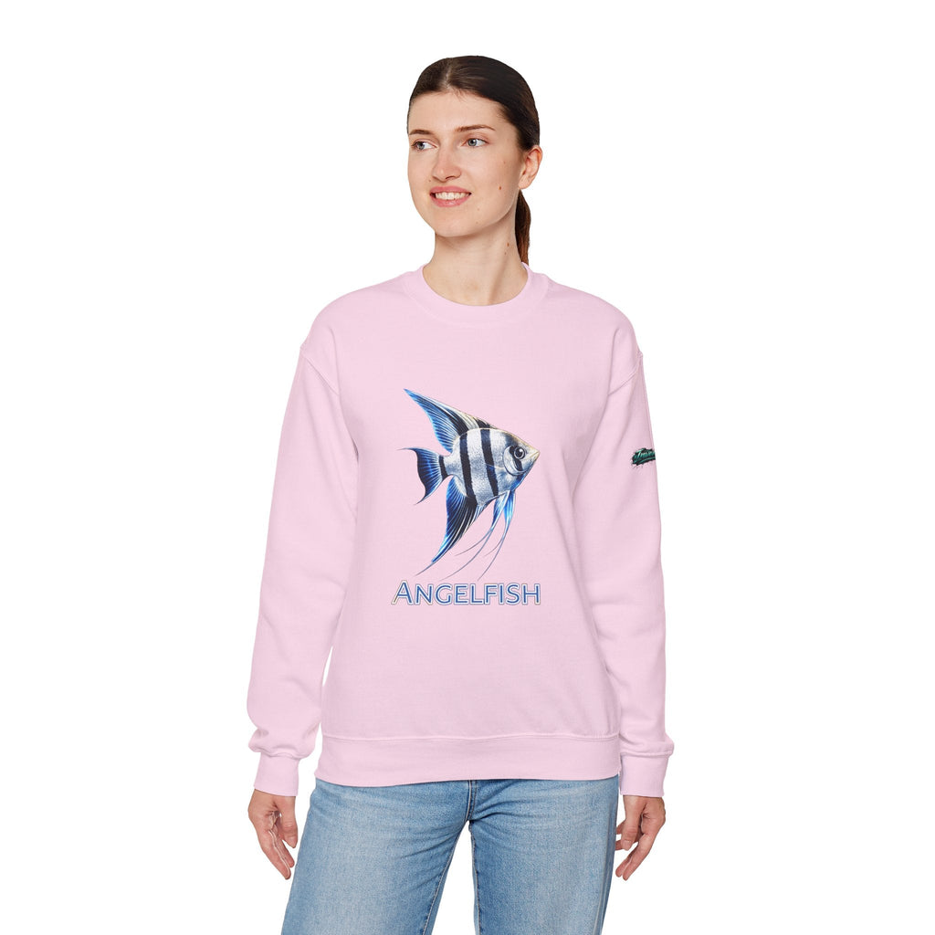 Angelfish Crewneck Sweatshirt — Blue Tropical Fish Graphic