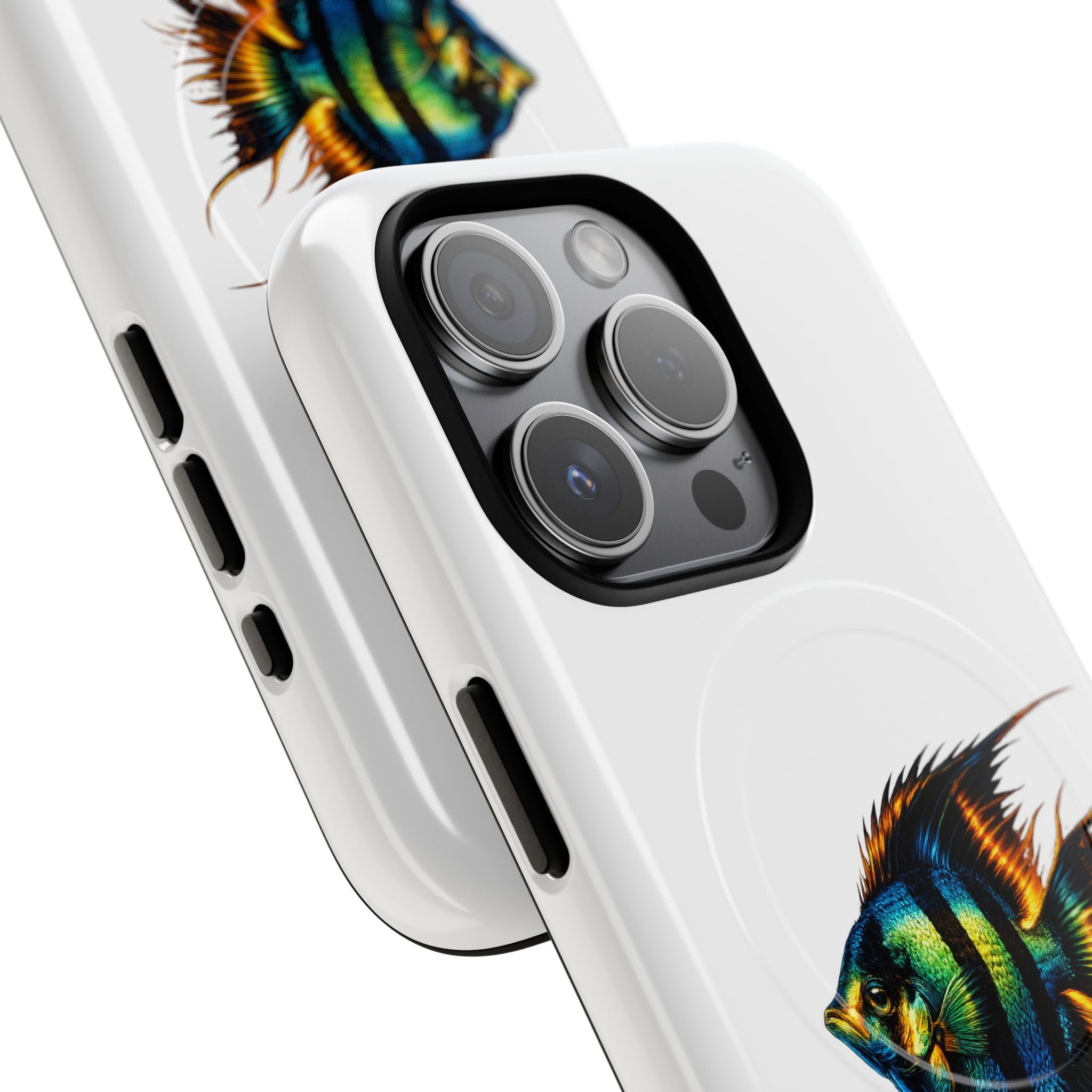 Angelfish Art Tough Magnetic Phone Case — Colorful Aquarium Fish iPhone Cover