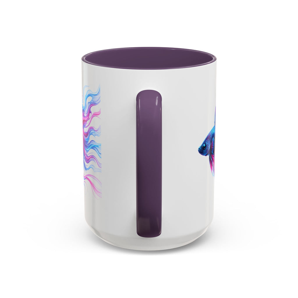 Betta Fish Accent Coffee Mug — Vibrant Neon Betta Design (11/15 oz)