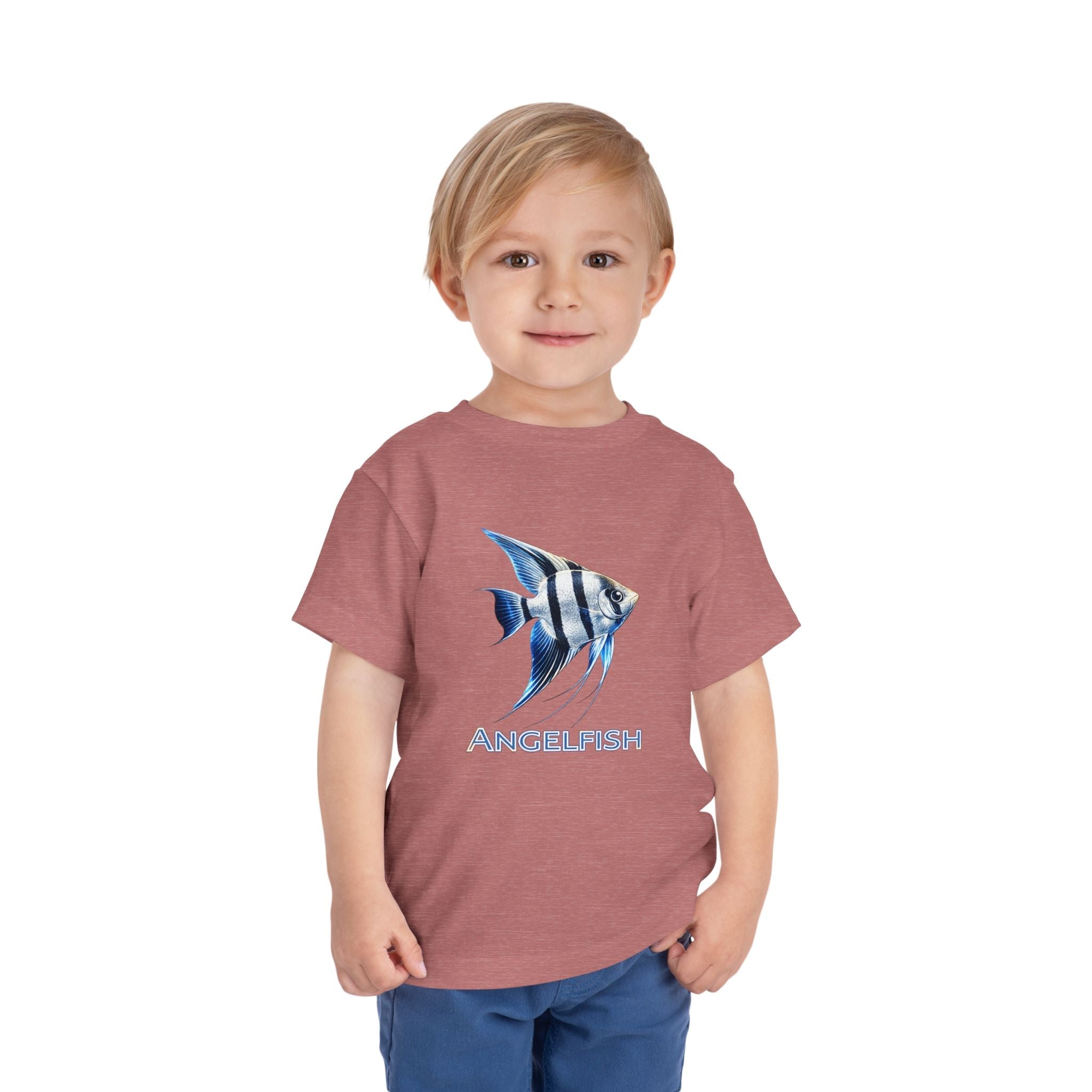 Angelfish Toddler Tee – Blue Aquarium Fish Graphic Shirt