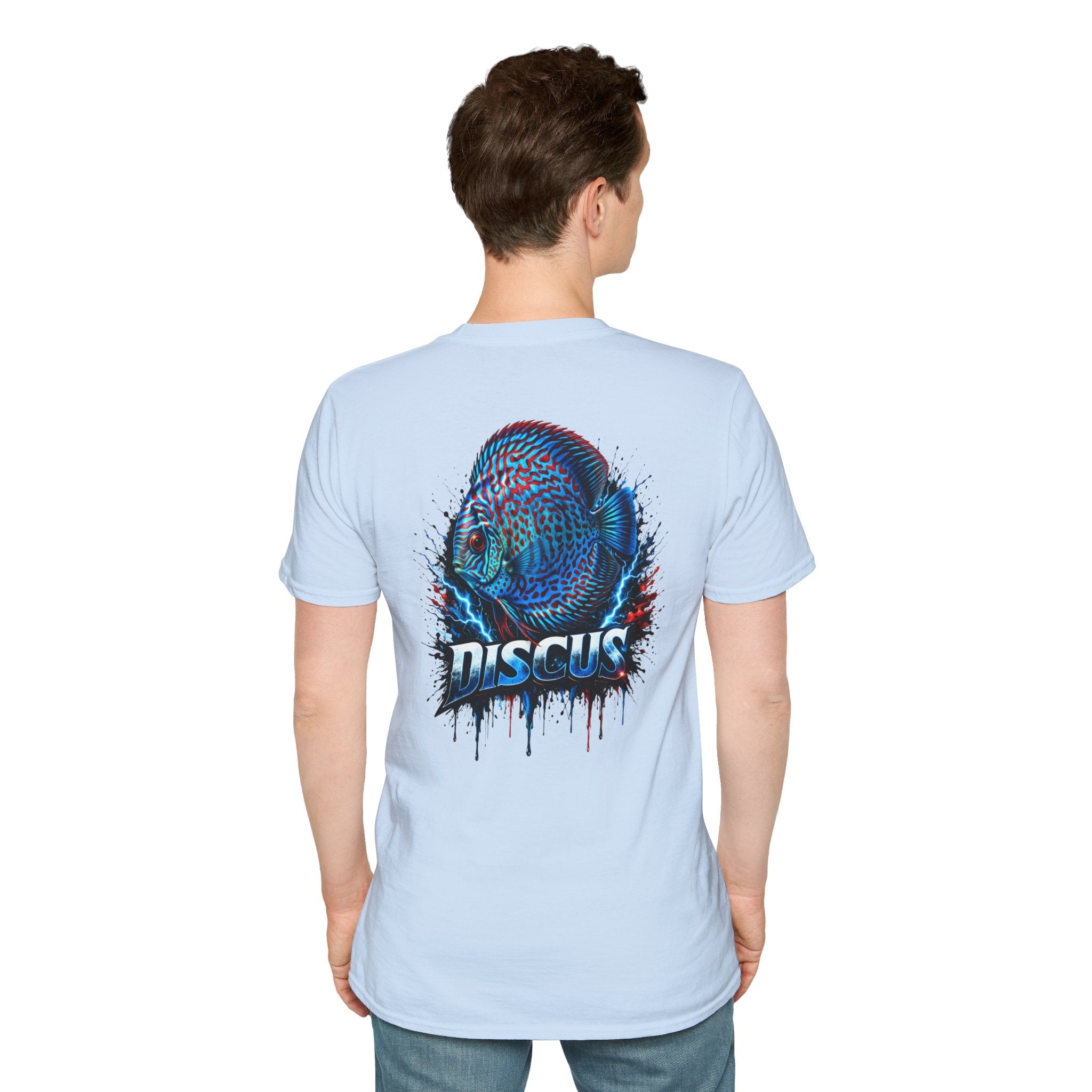 Electric Discus Fish T-Shirt - King of the Aquarium Lightning Art