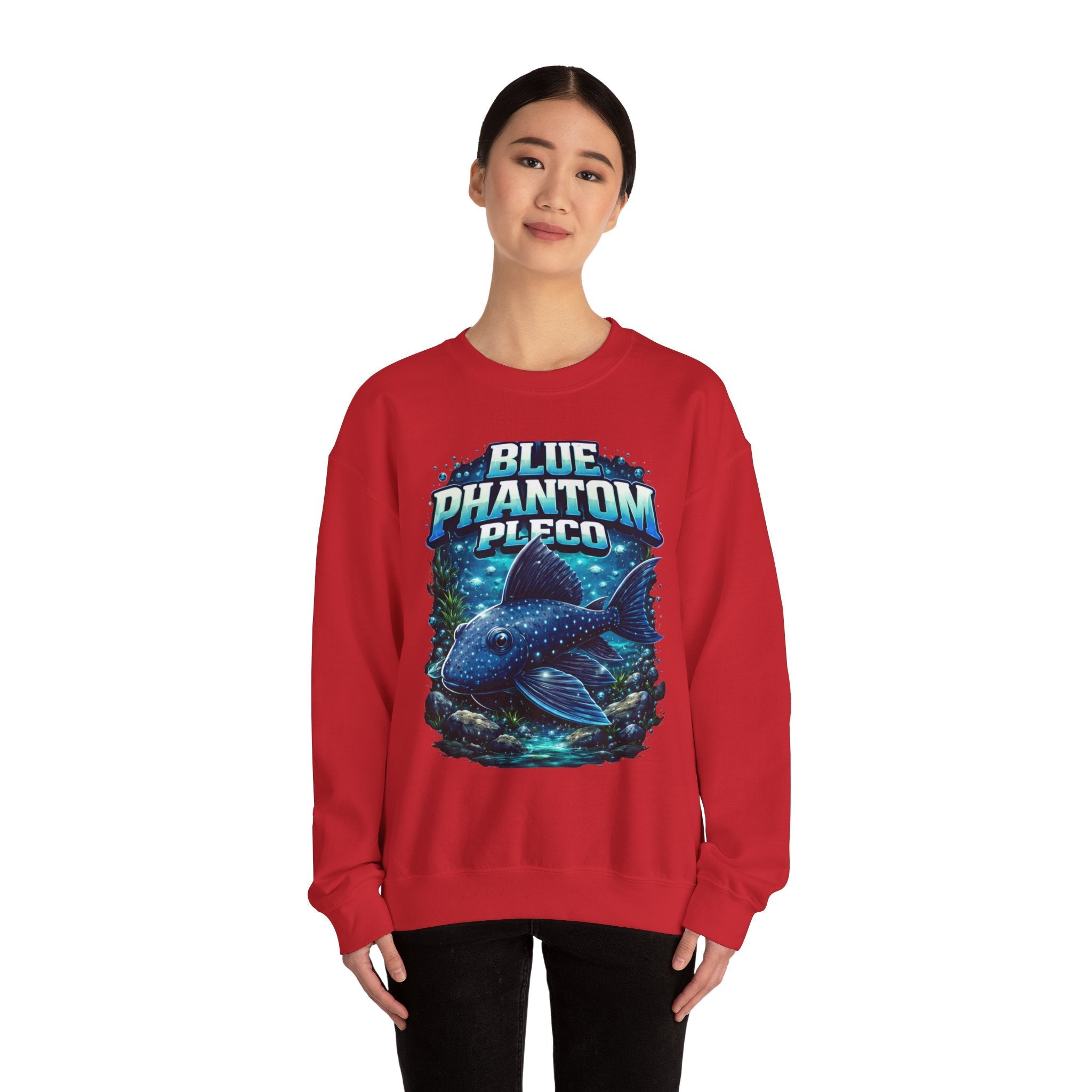 Blue Phantom Pleco Crewneck Sweatshirt – Aquatic Fish Graphic Pullover