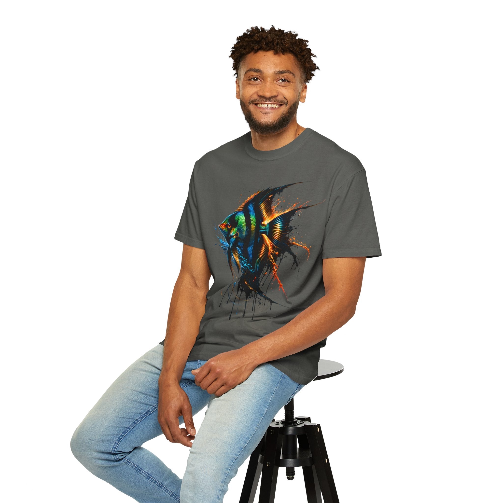 Vibrant Drip Angelfish Graphic Tee