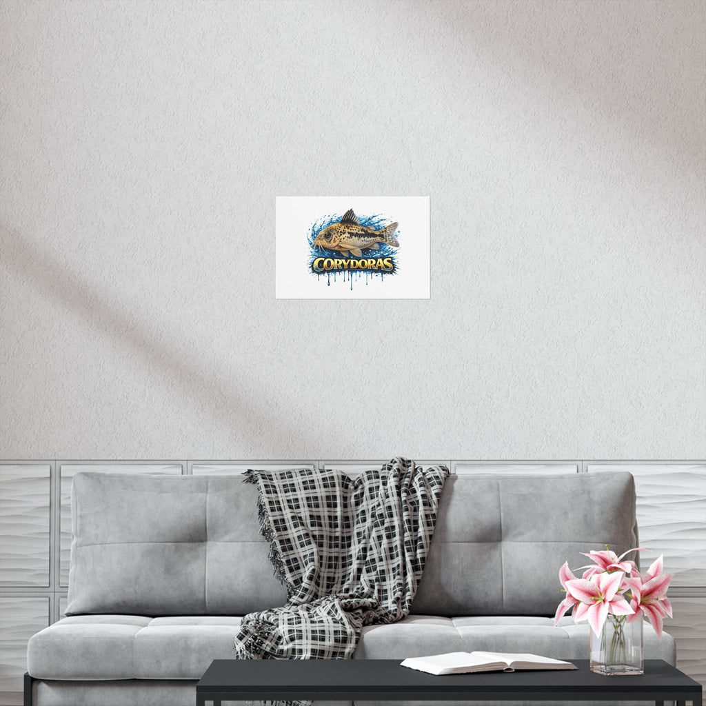 Corydoras Fish Poster — Freshwater Aquarium Art Print