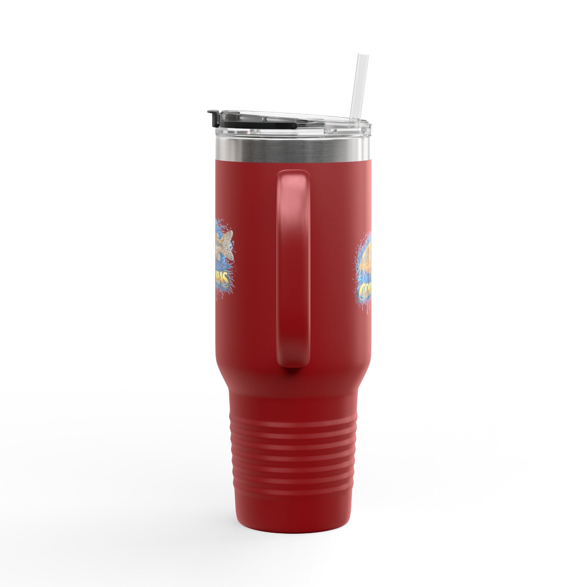Corydoras Fish 40oz Insulated Travel Mug — Fishing Aquarium Lover Tumbler