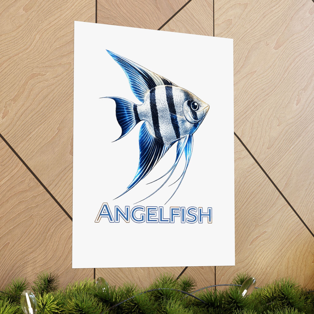 Angelfish Wall Poster — Matte Vertical Marine Fish Art Print