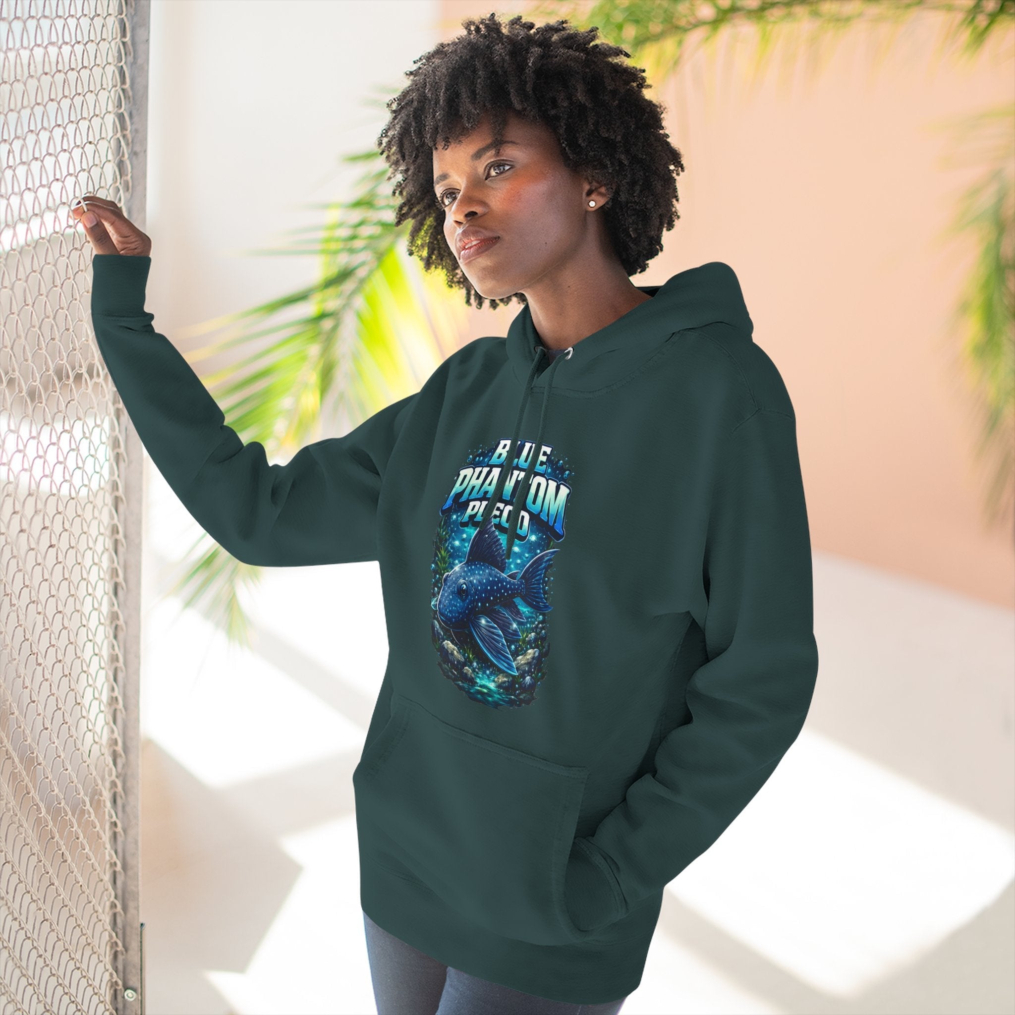 Blue Phantom Pleco L128 Hoodies | Premium Fish Keeper Streetwear | Inverness Ink
