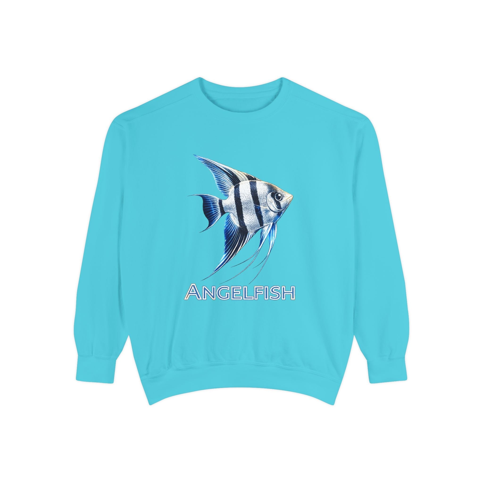 Angelfish Graphic Sweatshirt — Blue Tropical Fish Crewneck
