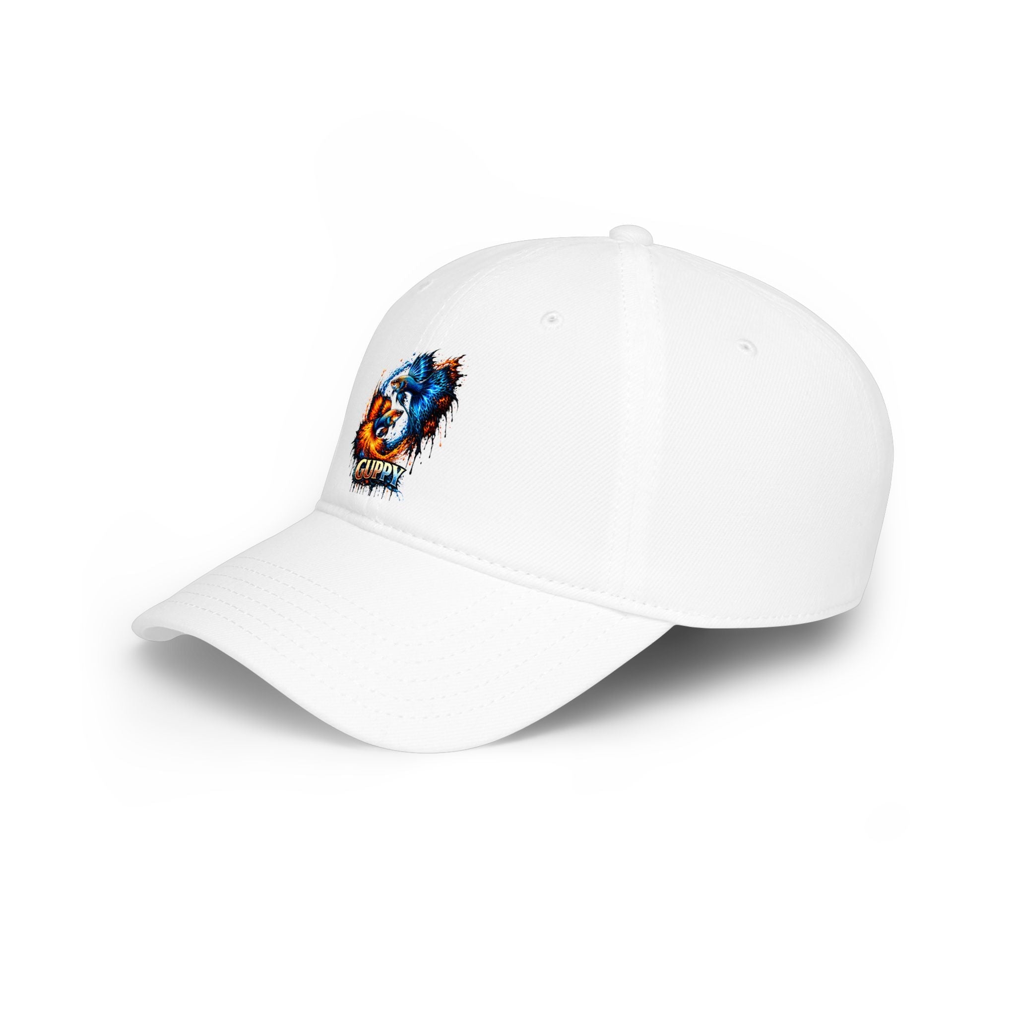 Low Profile Cap — Colorful Grunge Fish 'Guppy' Embroidered Hat