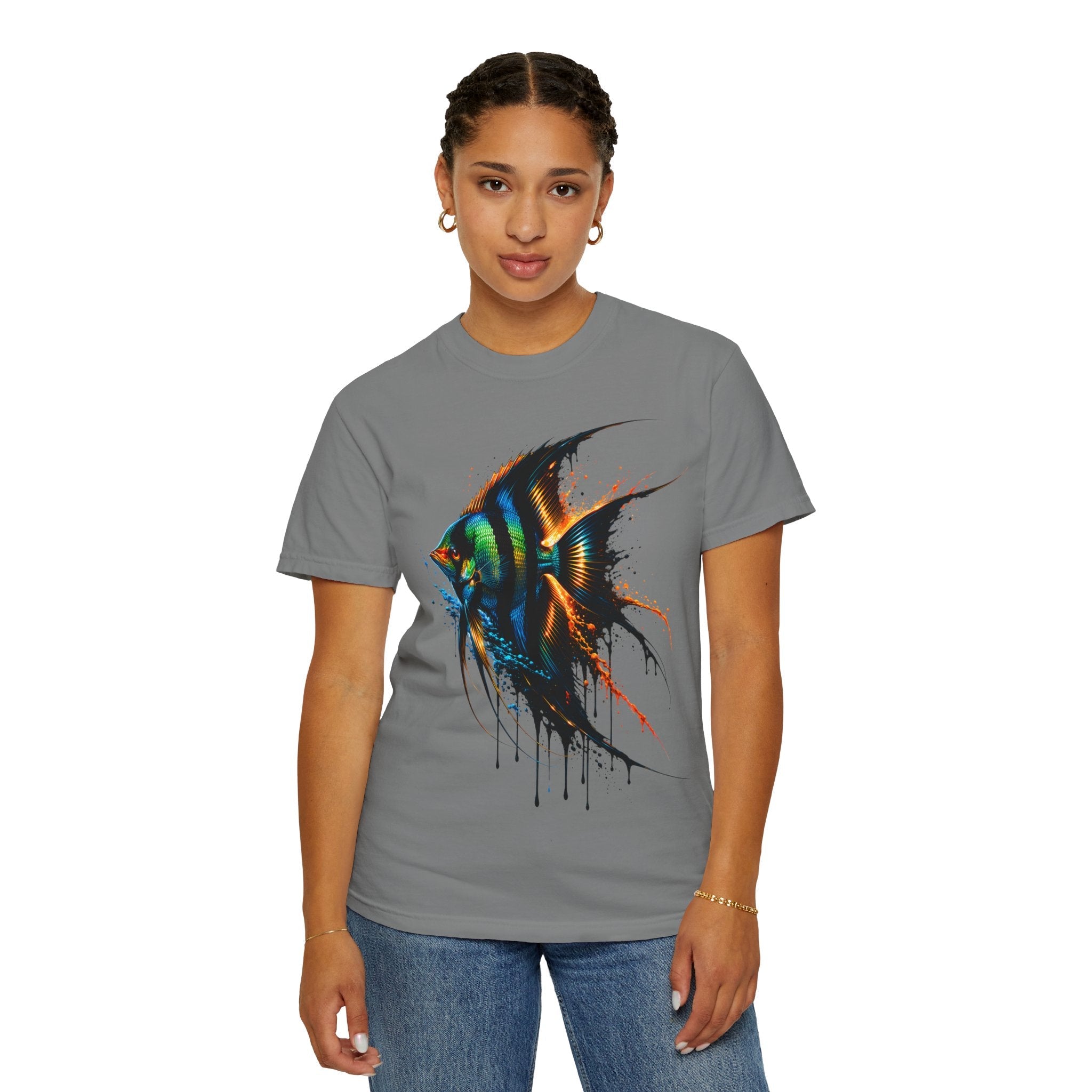 Vibrant Drip Angelfish Graphic Tee