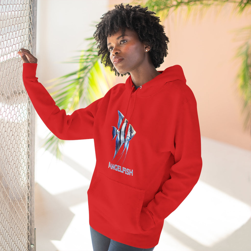 Angelfish Graphic Hoodie — Blue Aquarium Fish Pullover