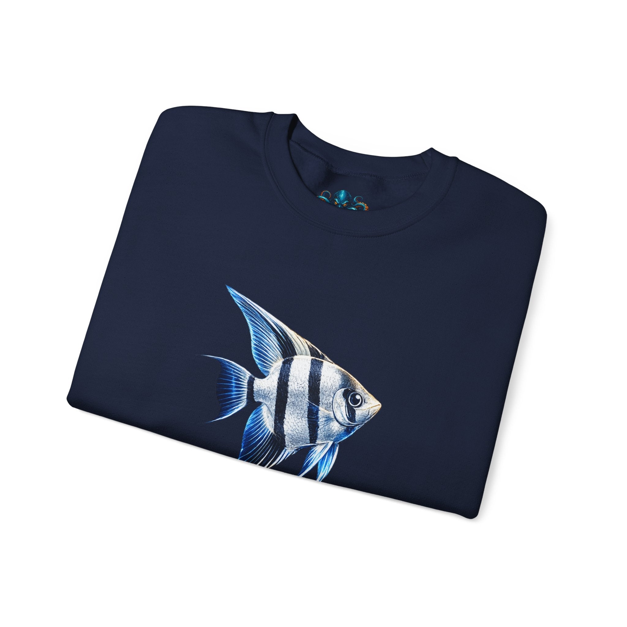 Angelfish Crewneck Sweatshirt — Blue Tropical Fish Graphic