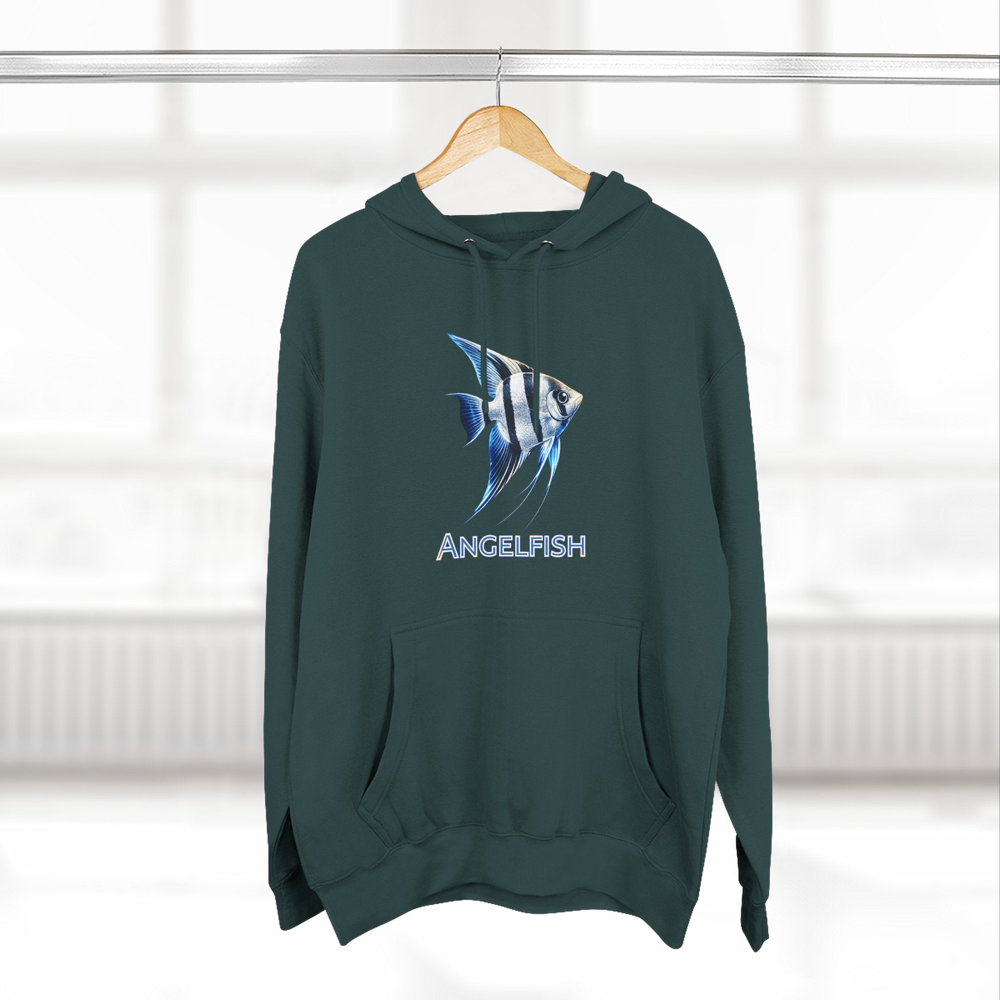 Angelfish Graphic Hoodie — Blue Aquarium Fish Pullover