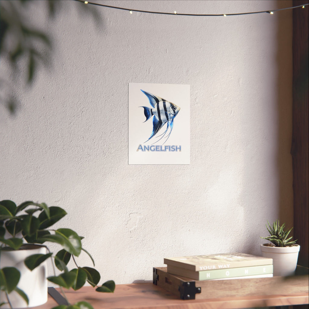 Angelfish Wall Poster — Matte Vertical Marine Fish Art Print