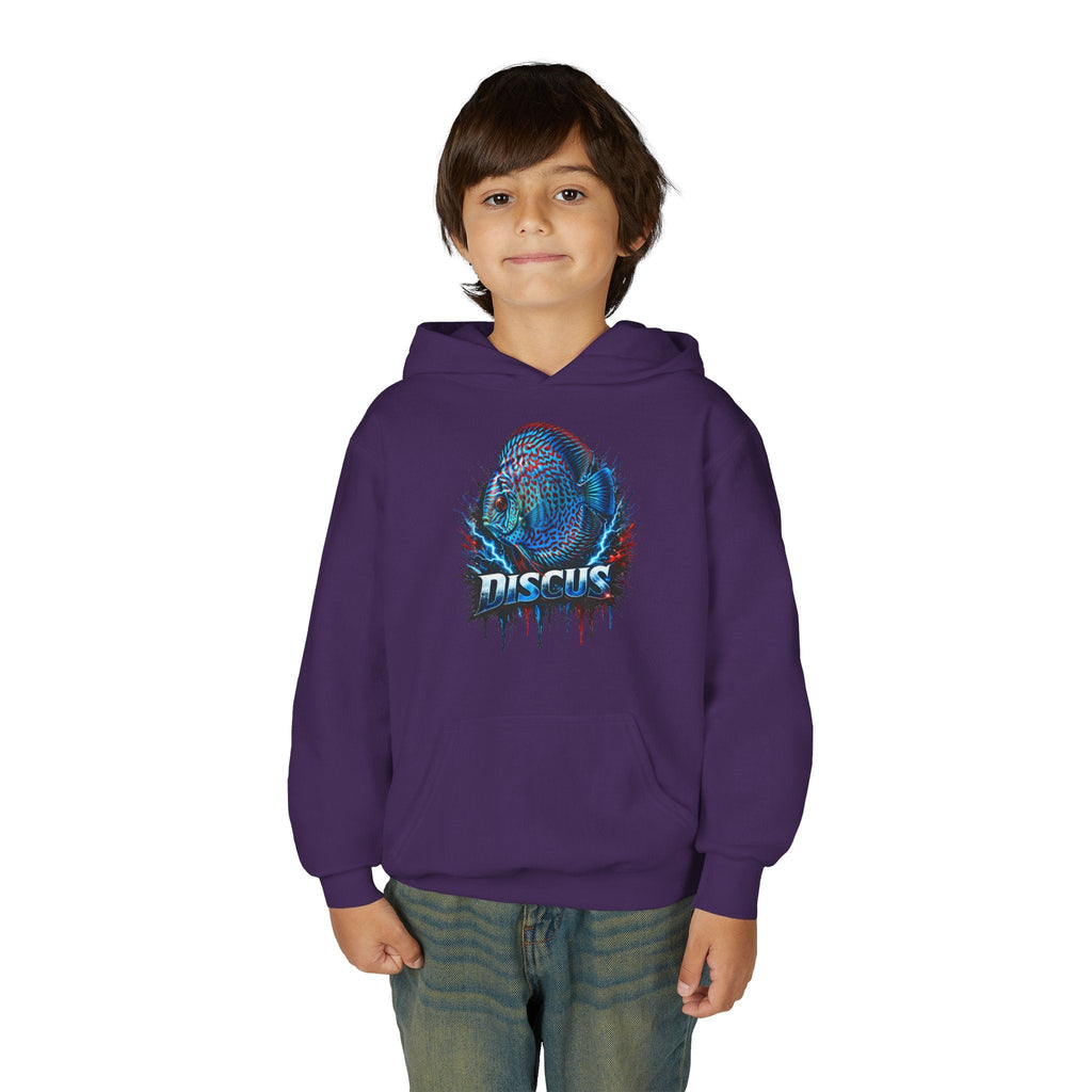 Youth Hoodie — Colorful Discus Fish Graphic Pullover