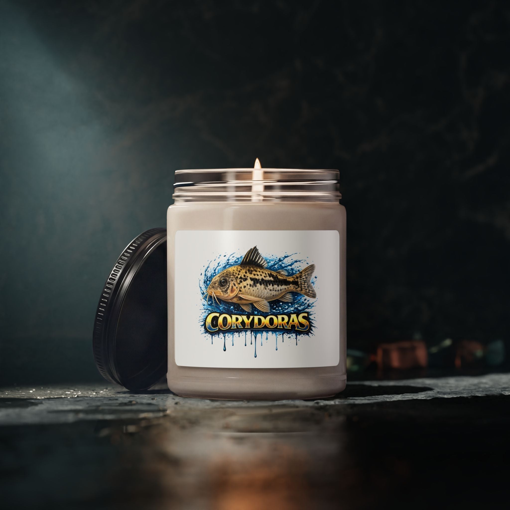 Corydoras Fish Soy Candle — 9oz Scented Jar for Aquarium Enthusiasts